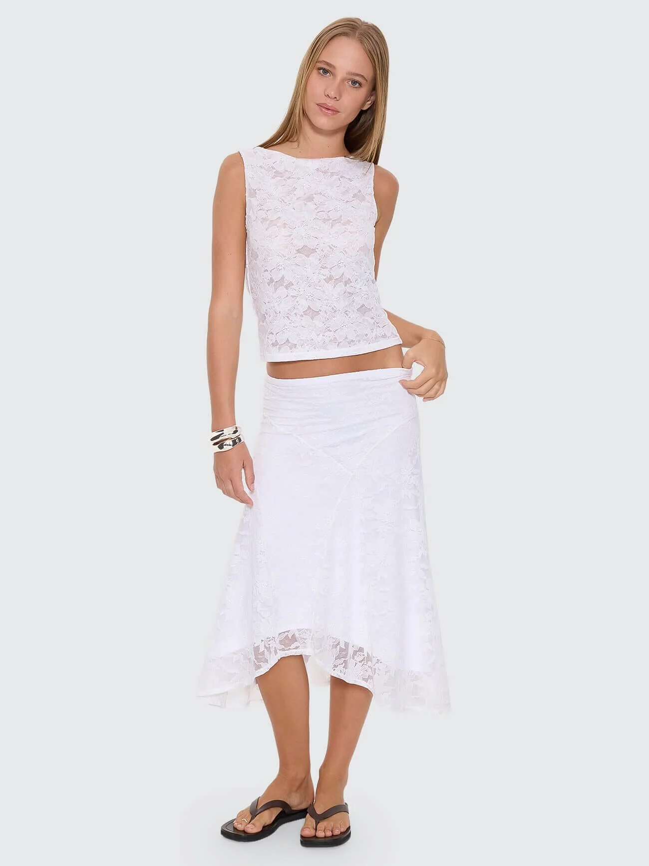 New Romance Lace Tank - White - Image 5