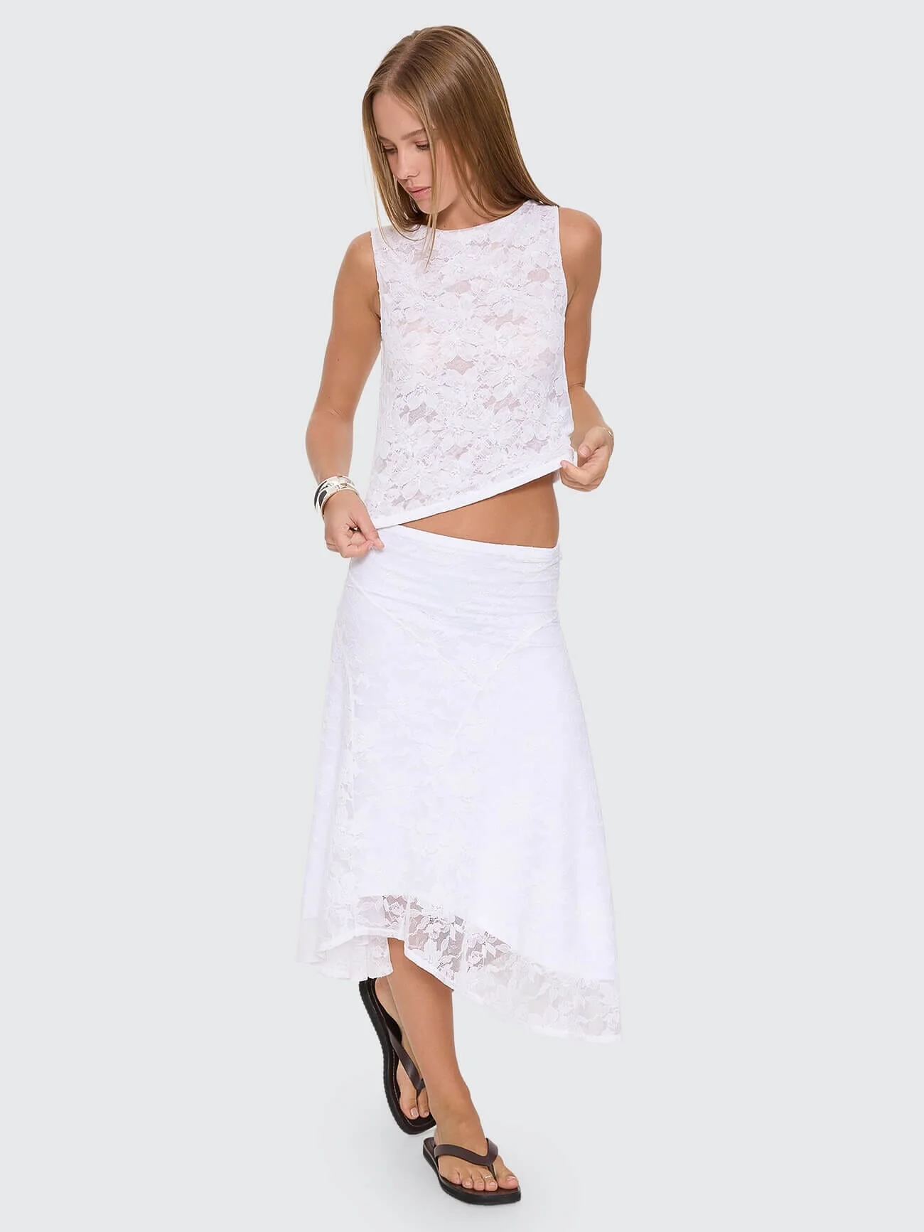 New Romance Lace Tank - White - Image 6