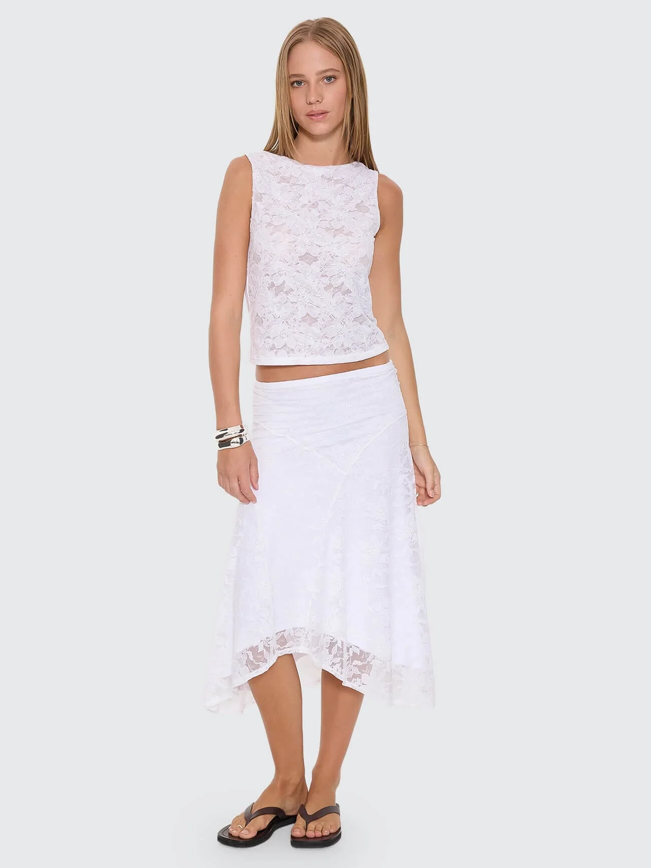 New Romance Lace Tank - White - Image 7
