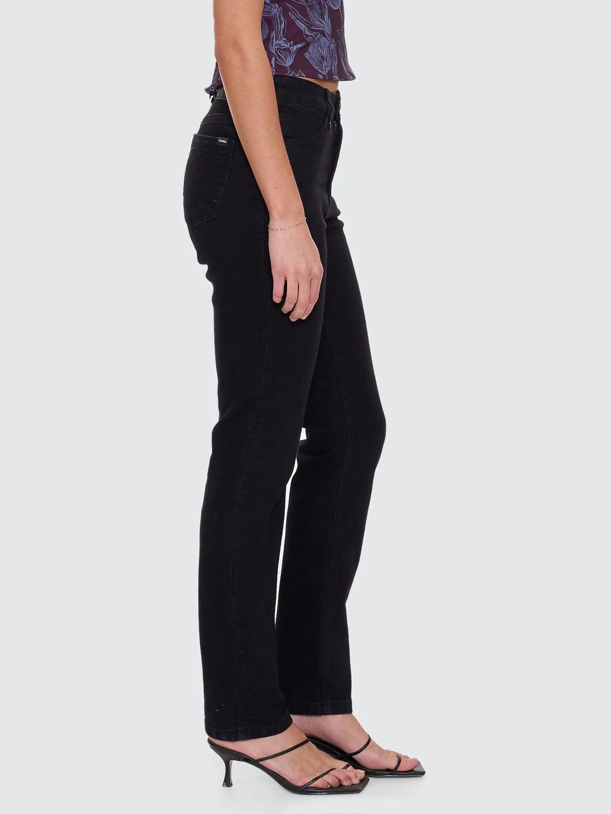 Nicole High Rise Stretch Straight Jean  - Black Rinse - Image 3