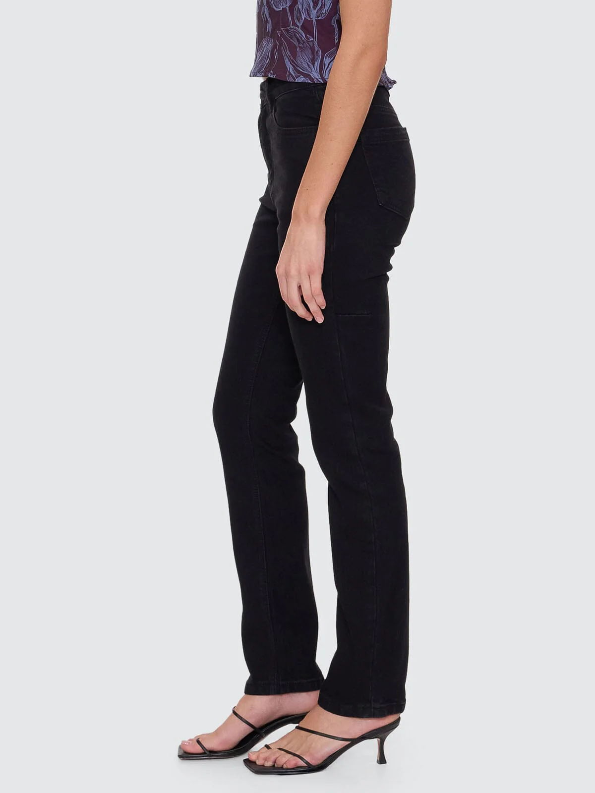 Nicole High Rise Stretch Straight Jean  - Black Rinse - Image 5