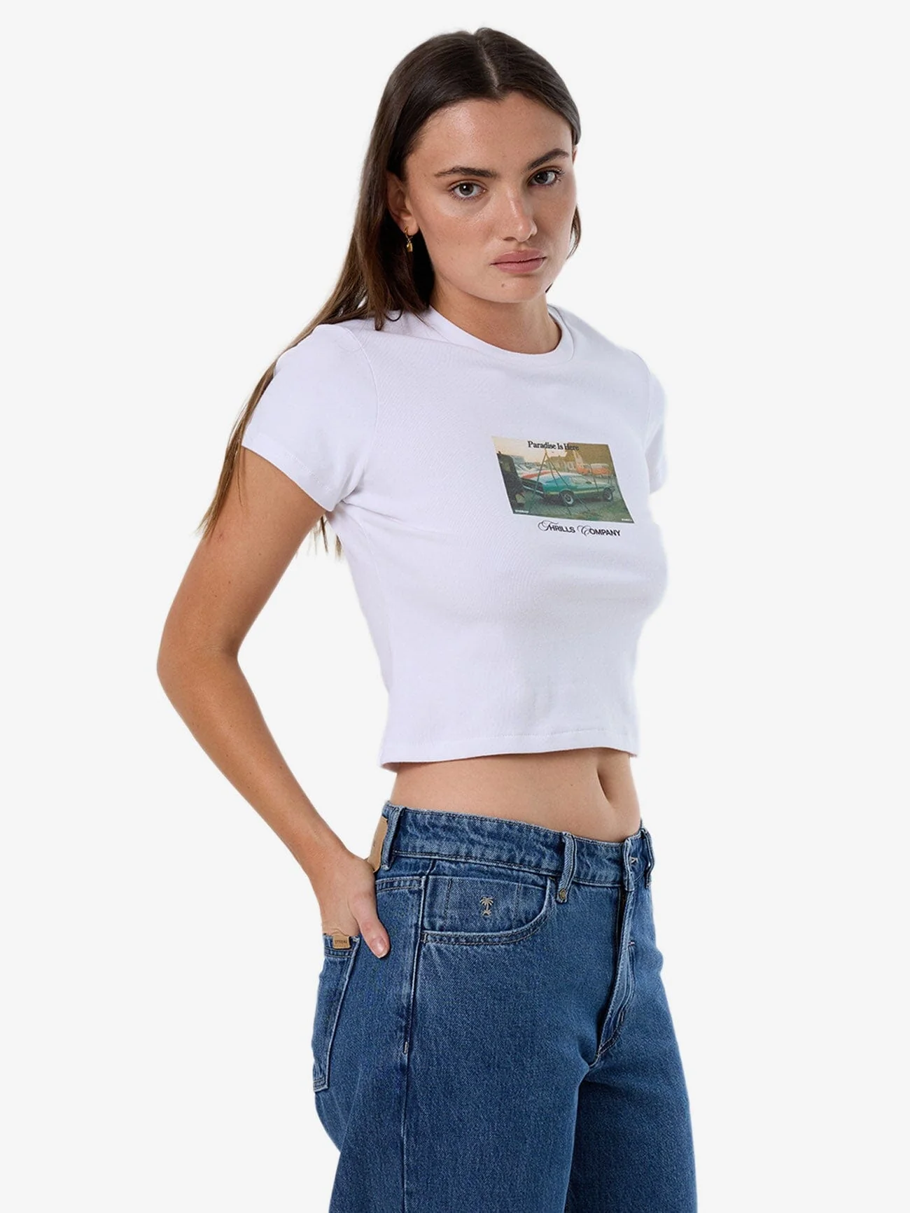 Paradise Is Here Mini Tee - White - Image 5
