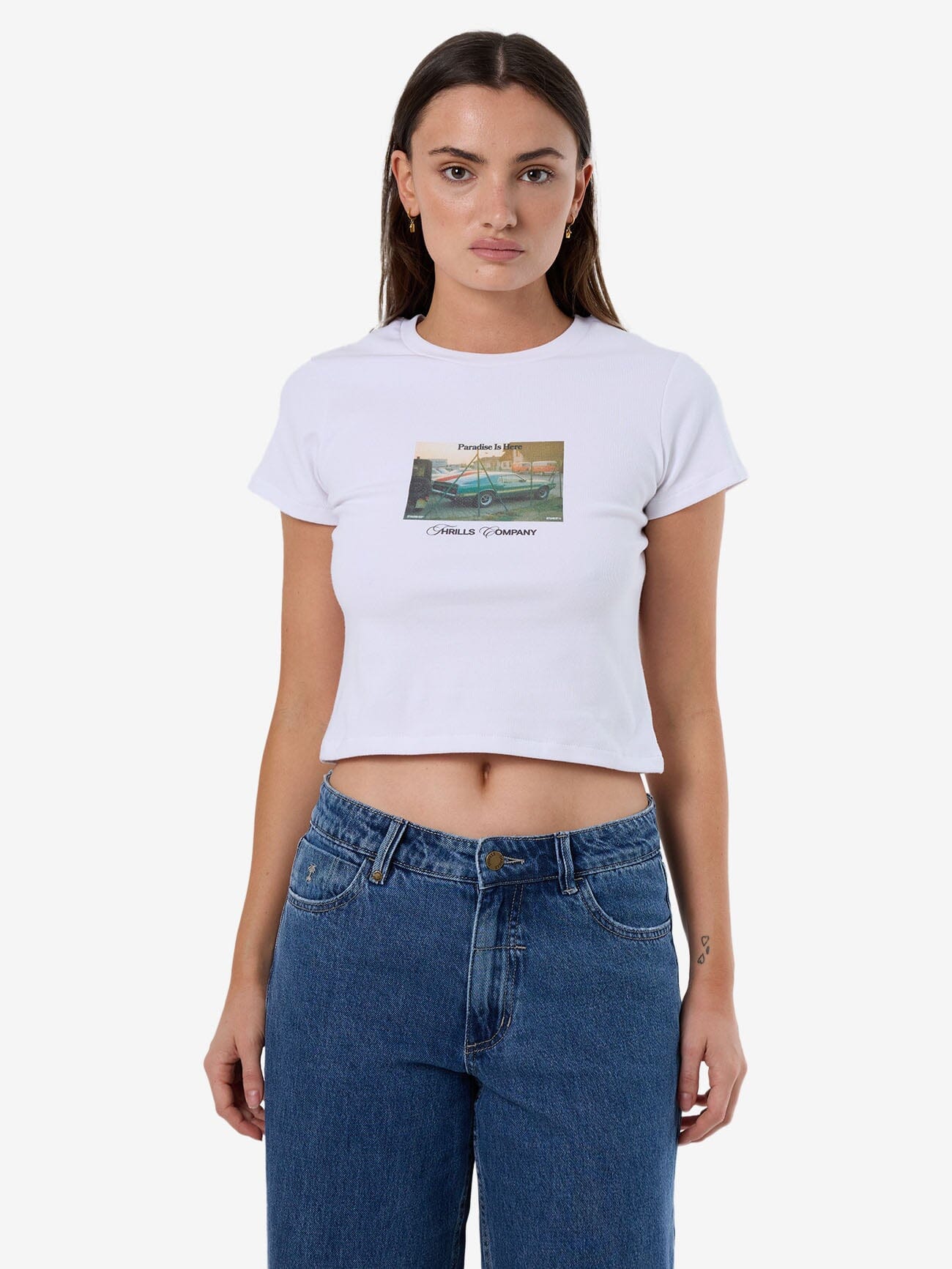 Paradise Is Here Mini Tee - White - Image 6