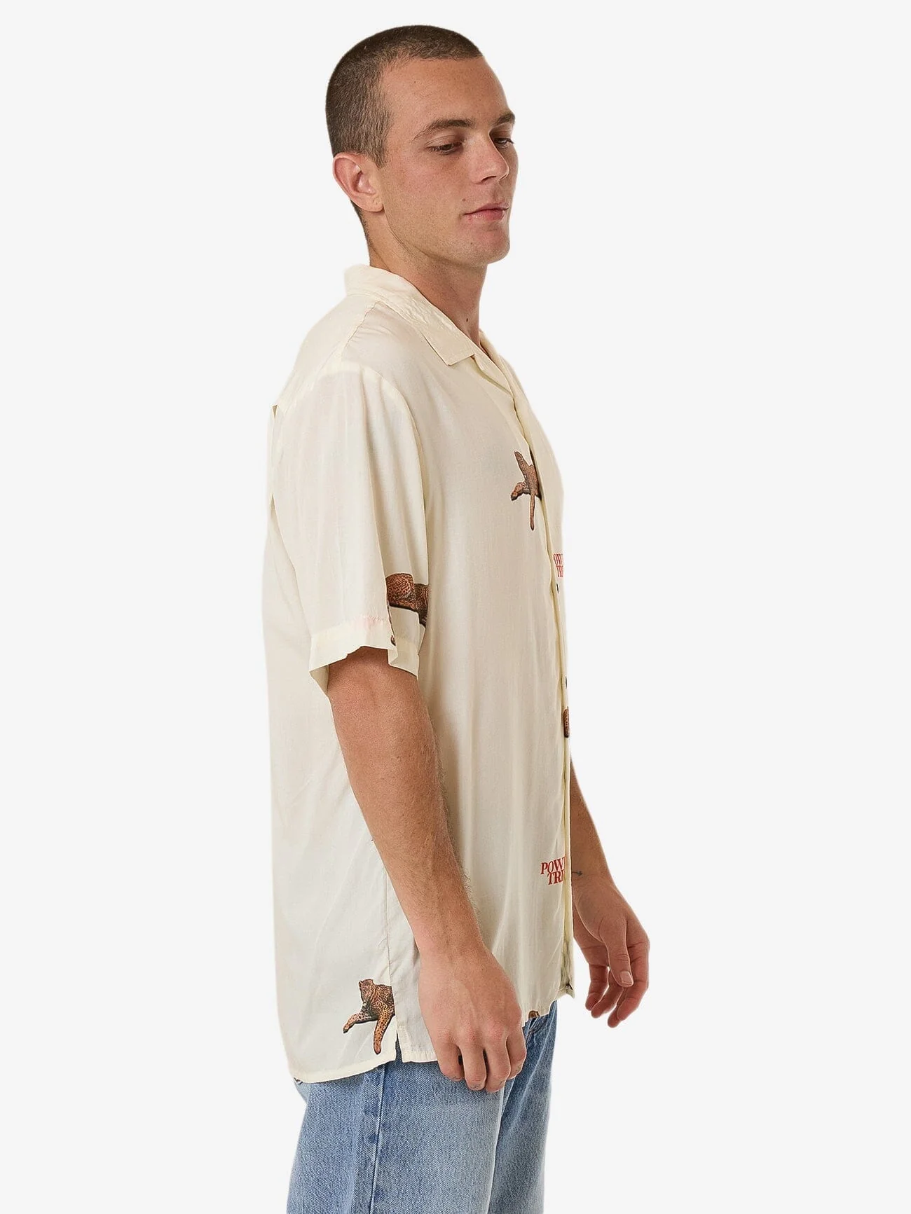 Power Trip Bowling Shirt - Heritage White - Image 4
