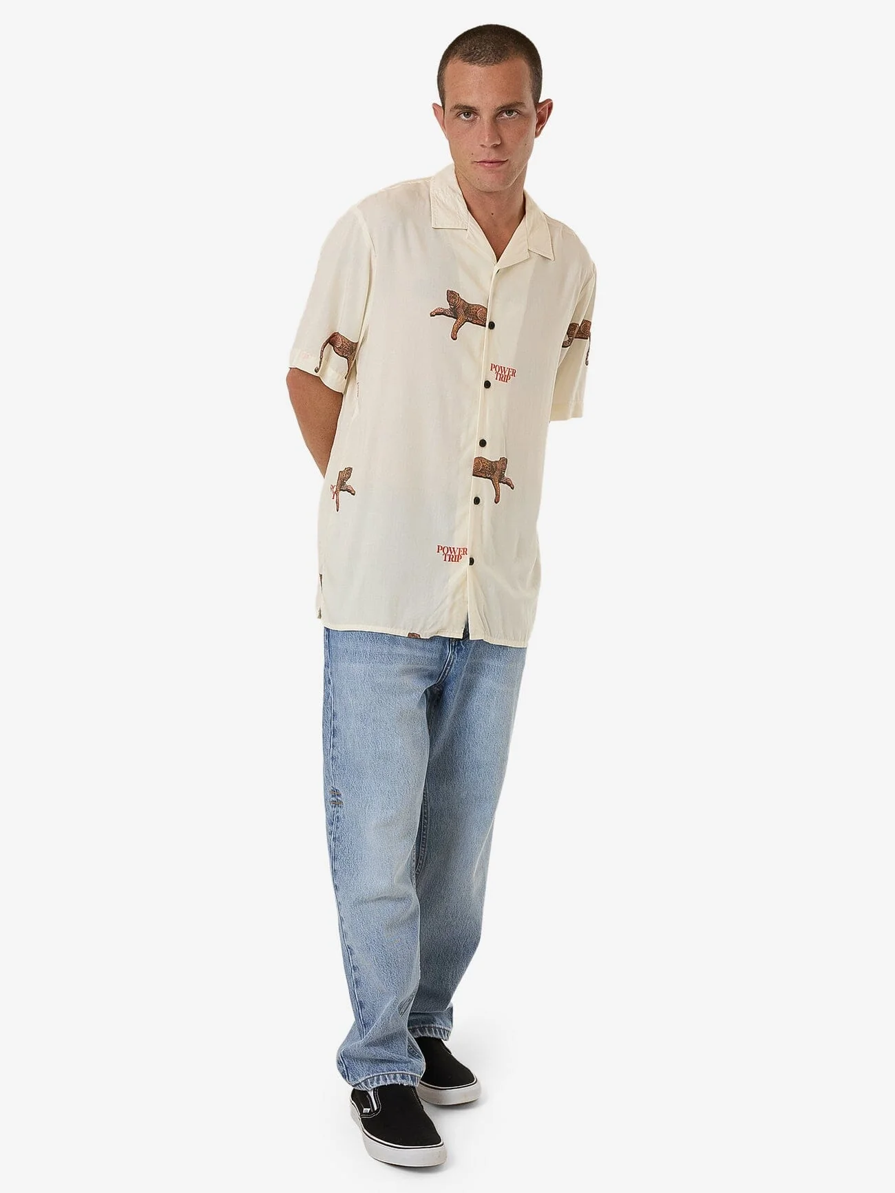 Power Trip Bowling Shirt - Heritage White - Image 5