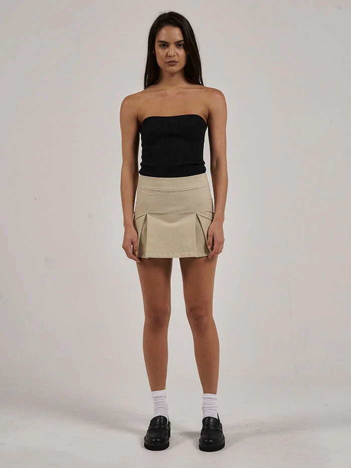Reese Pleated Skirt - Oatmeal - Image 5