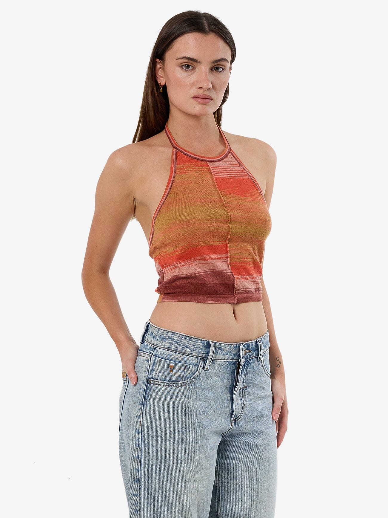 Rise Knit Halter Top - Berry - Image 5