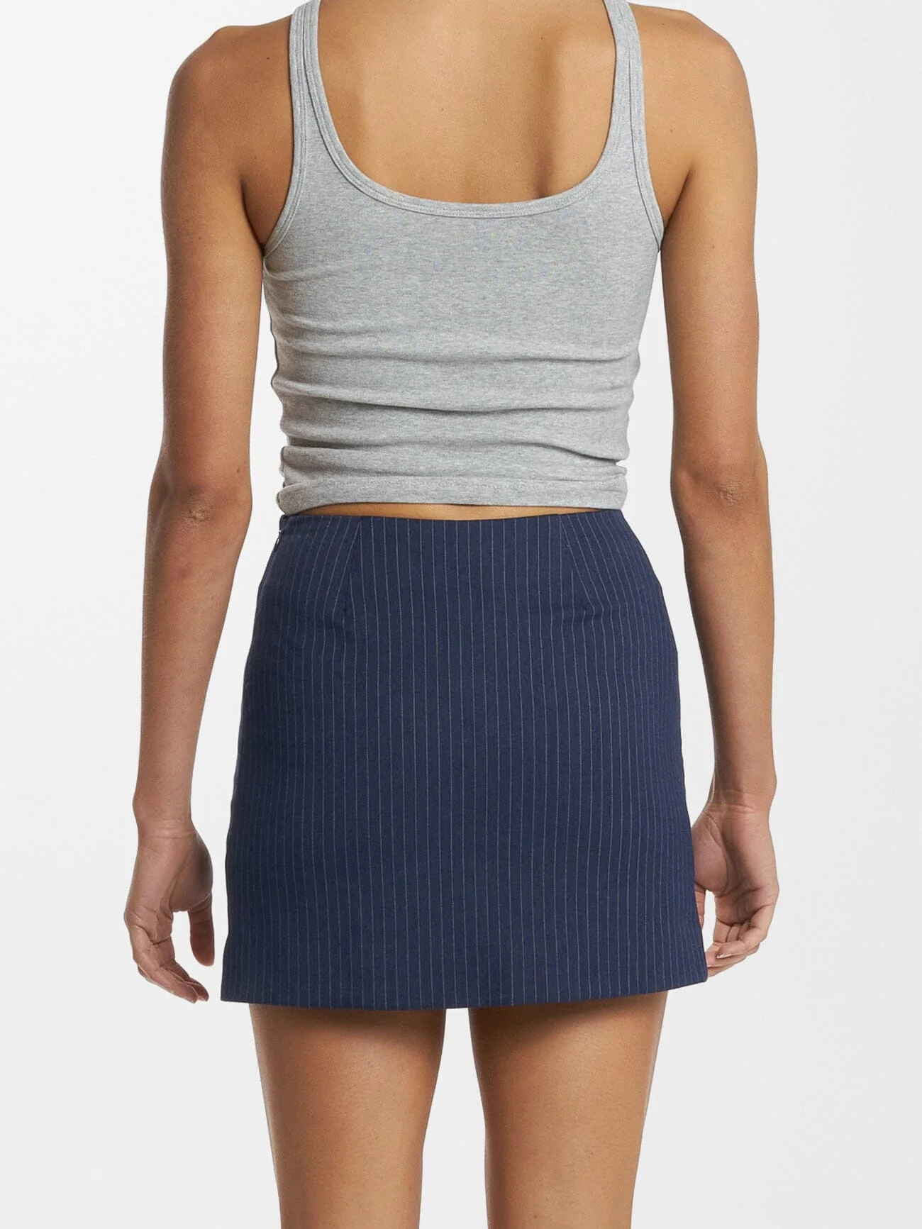 Rory Pinstripe Mini Skirt - Station Navy - Image 3
