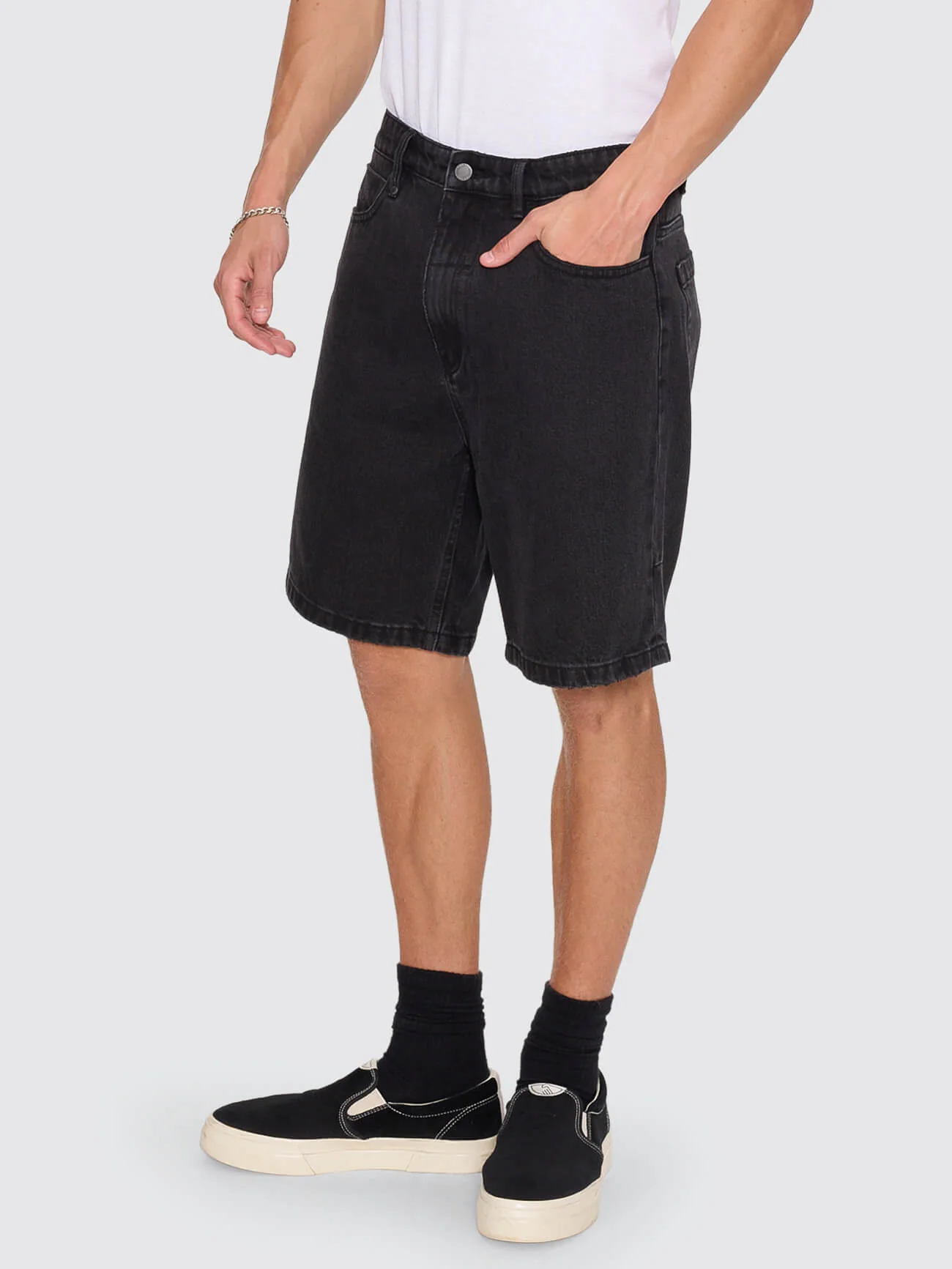 Slacker Denim Short - Aged Black - Image 3