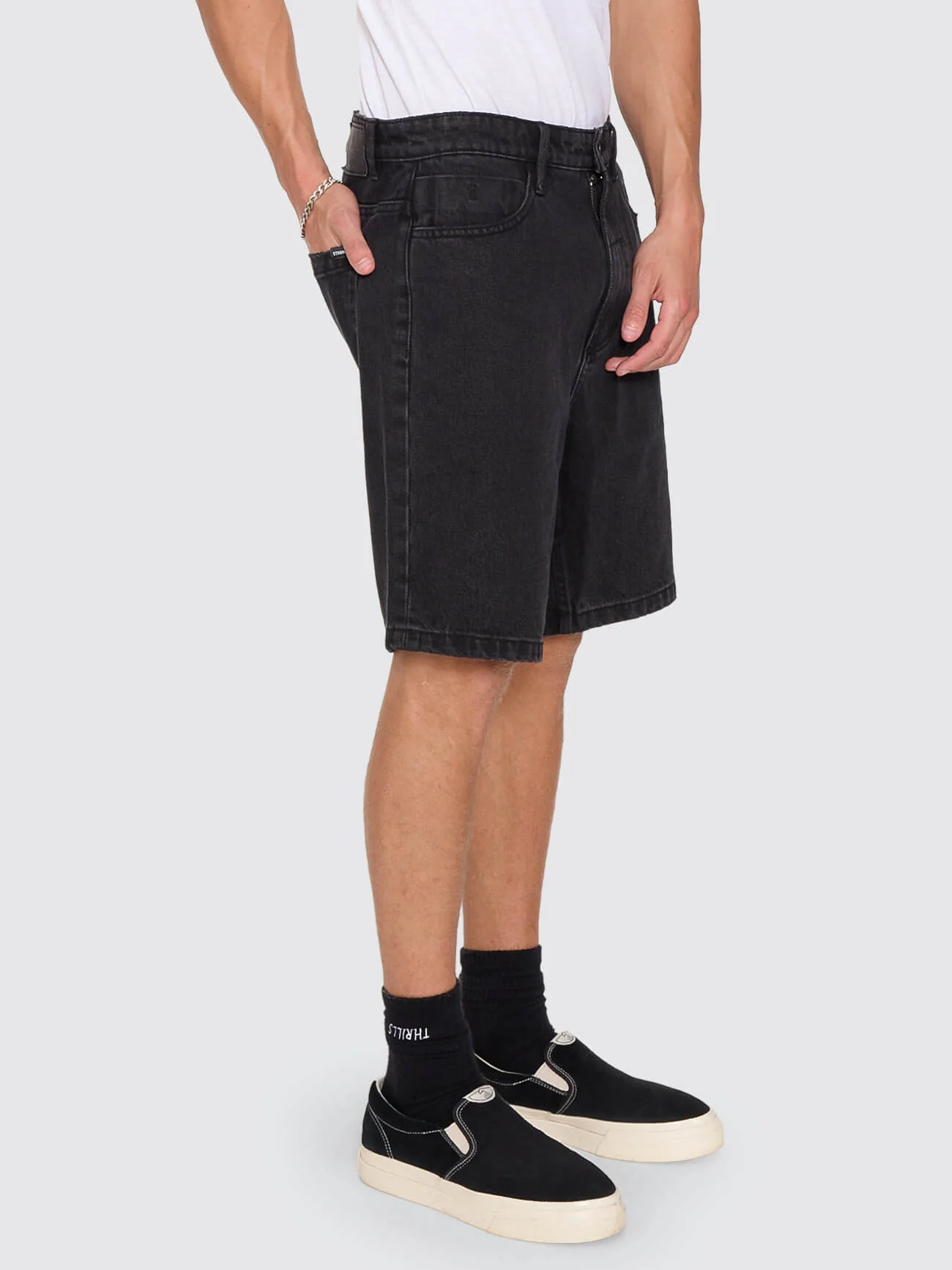 Slacker Denim Short - Aged Black - Image 5