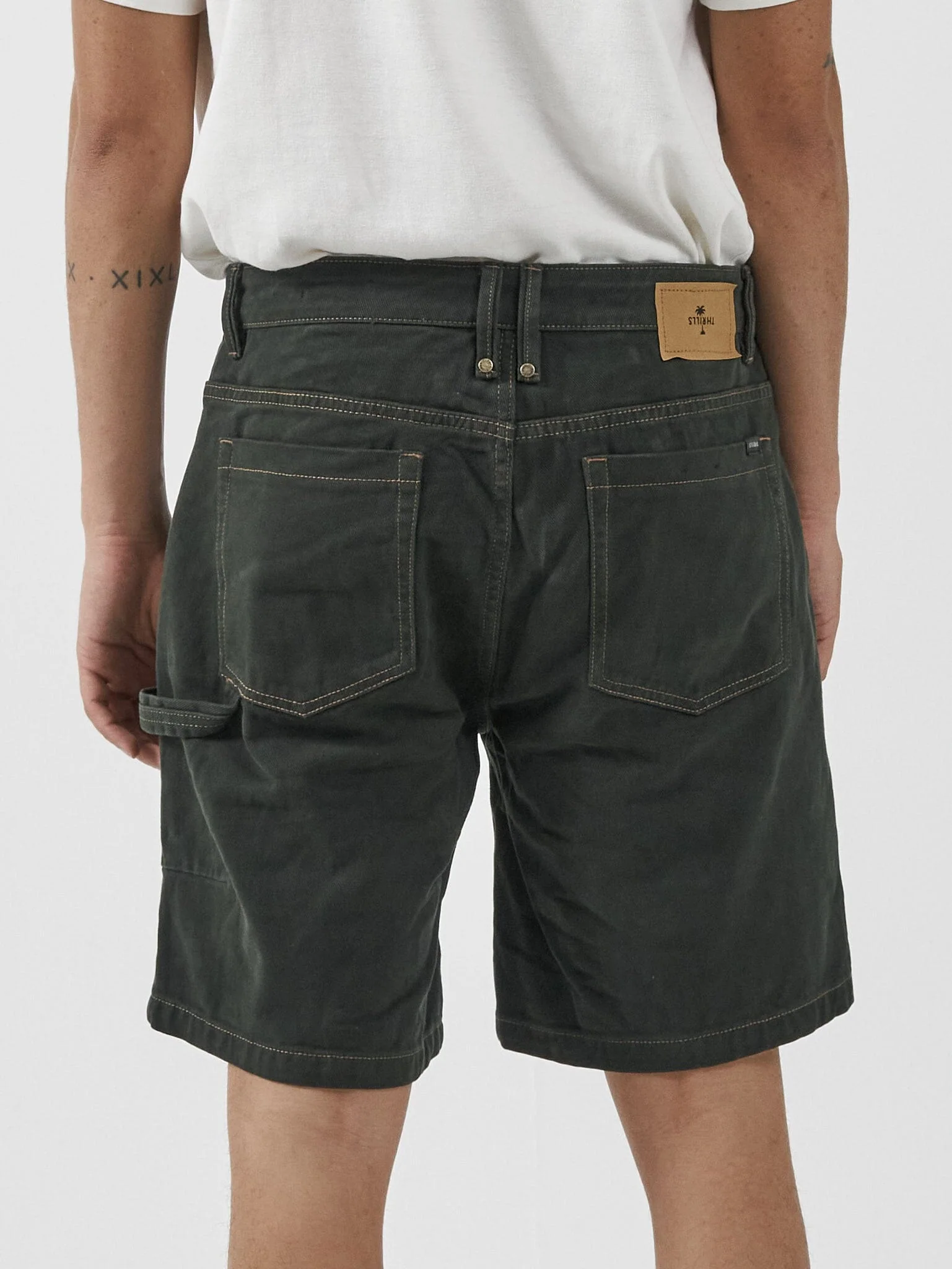 Slacker Denim Short - Oil Green-Tobacco - Image 2