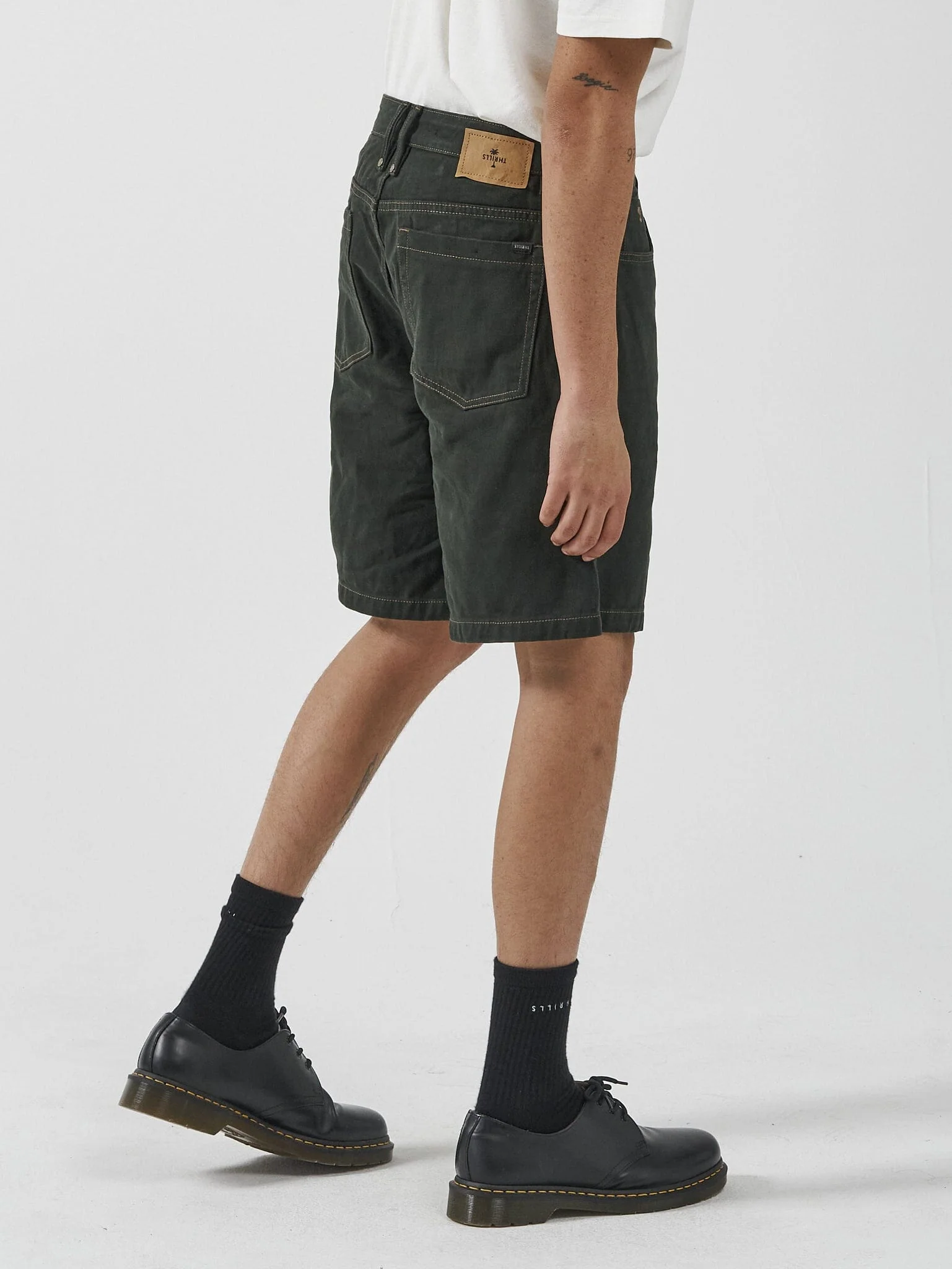 Slacker Denim Short - Oil Green-Tobacco - Image 3