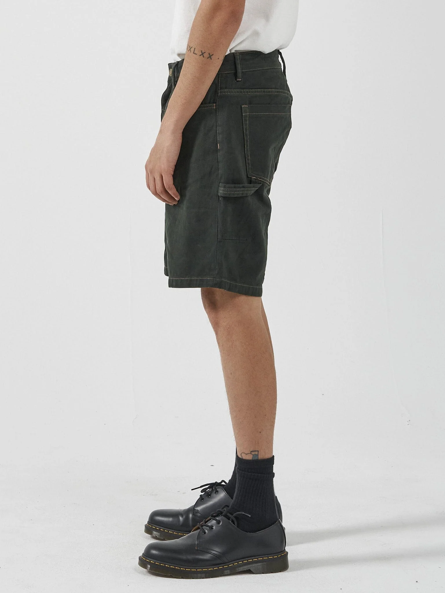 Slacker Denim Short - Oil Green-Tobacco - Image 4