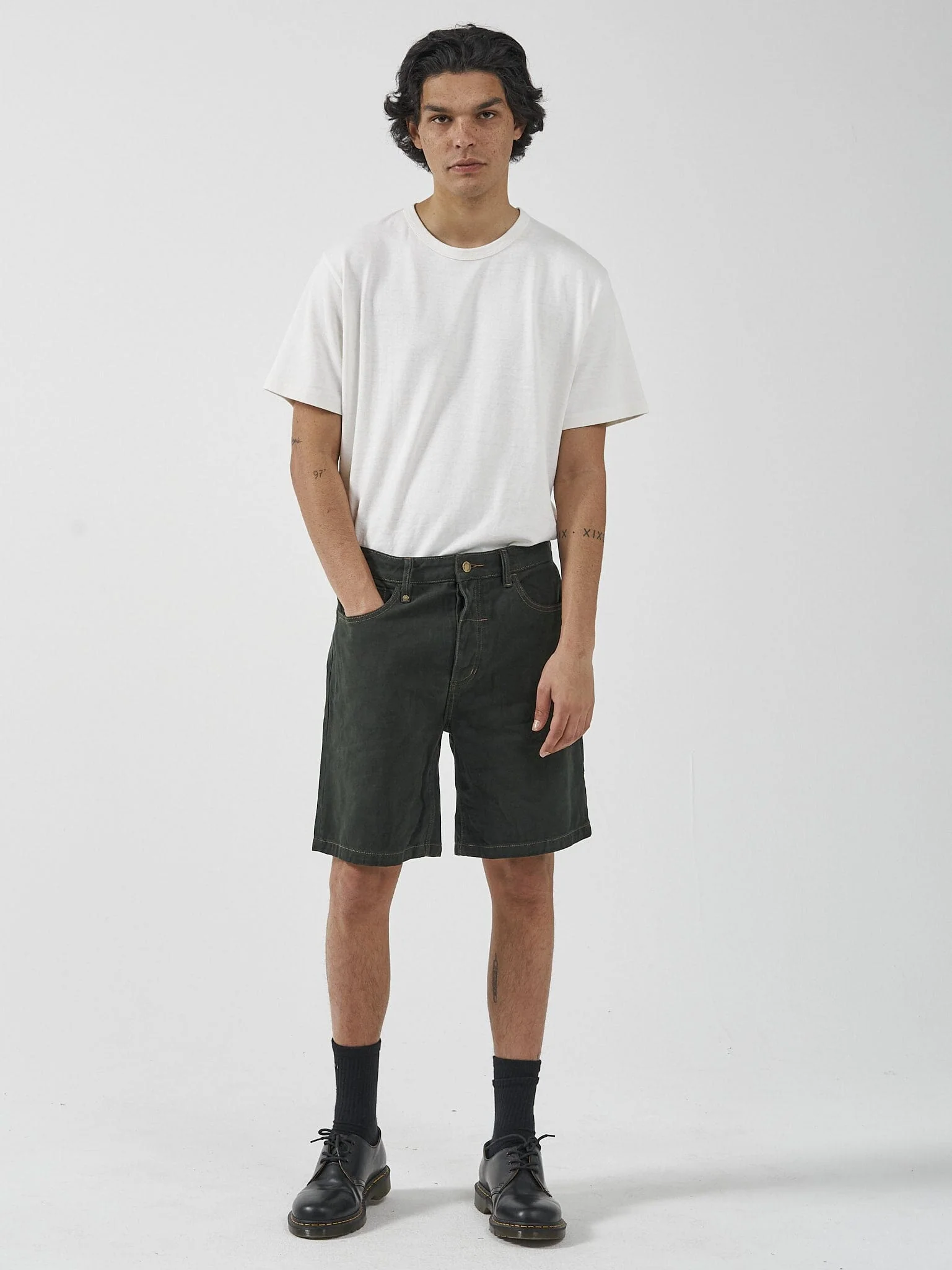 Slacker Denim Short - Oil Green-Tobacco - Image 6