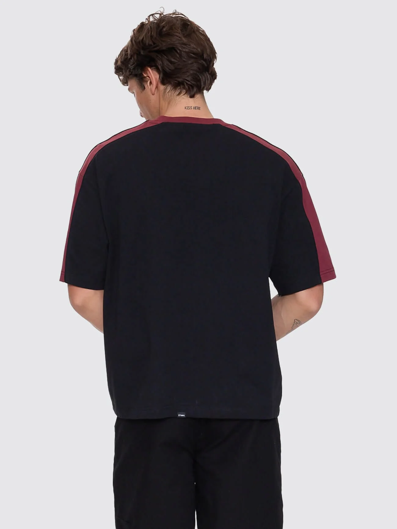 Spectral Panel Box Fit Oversize Cropped Tee - Black - Image 5