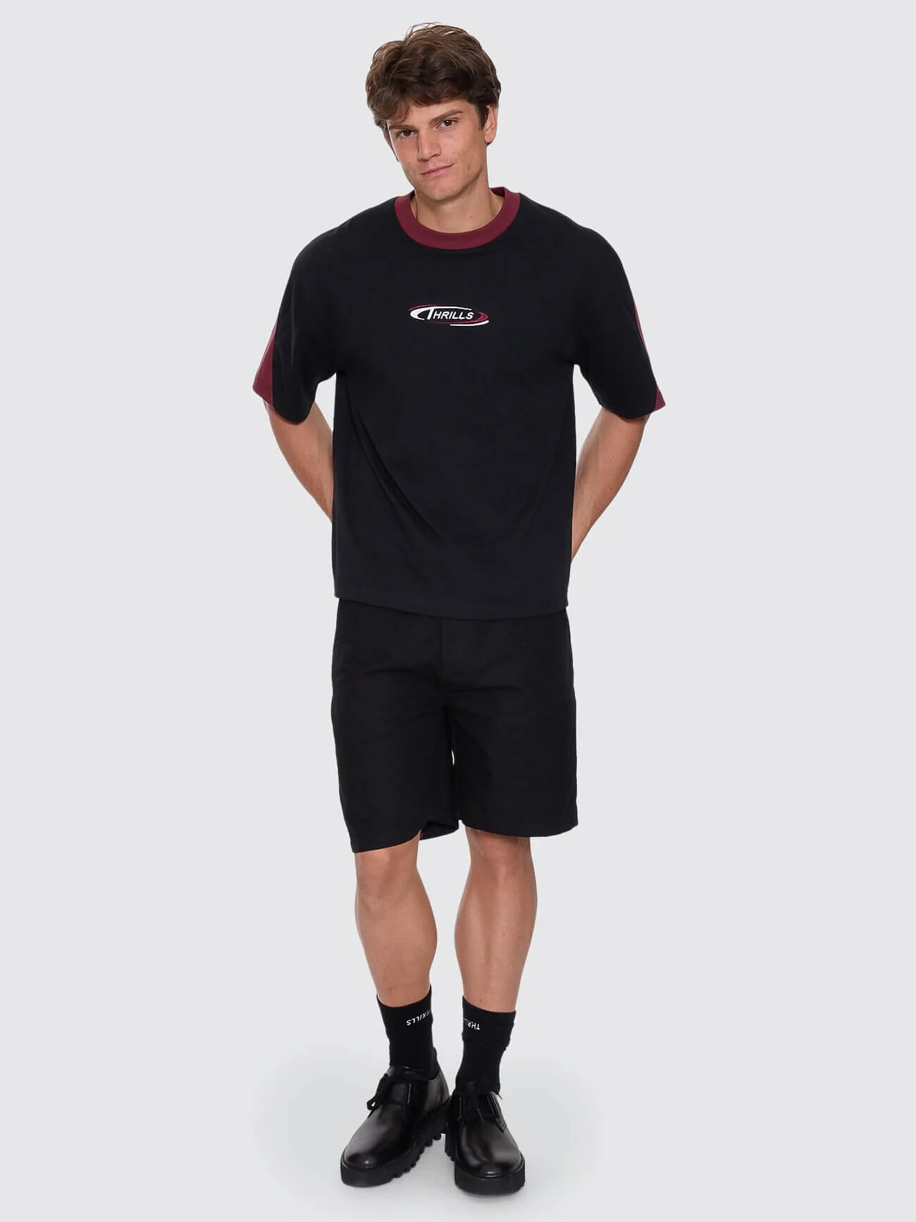 Spectral Panel Box Fit Oversize Cropped Tee - Black - Image 8