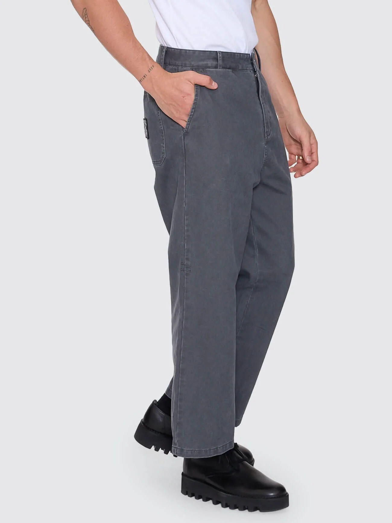 Stagger Big Slacker Cropped Pant - Dark Charcoal - Image 6