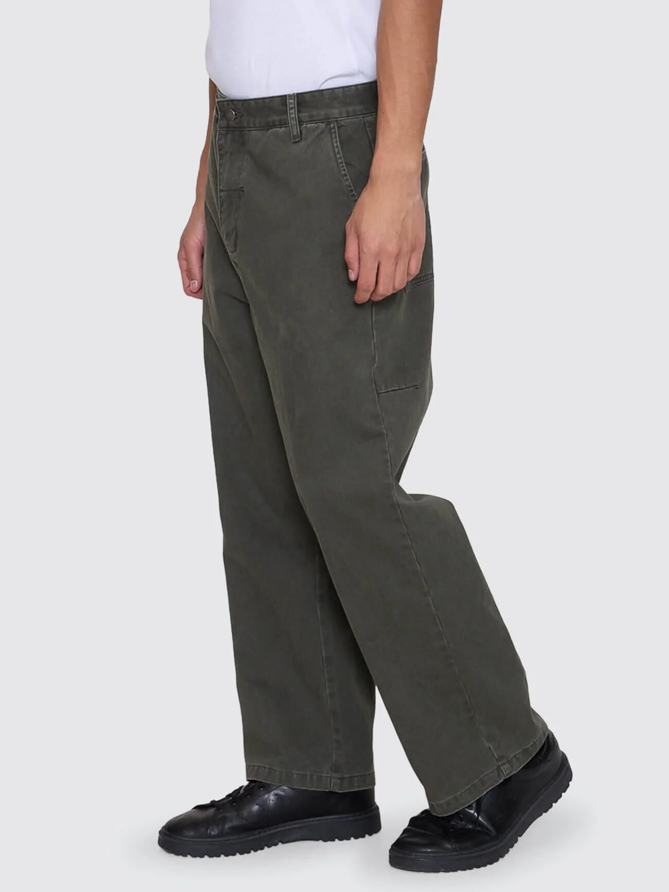 Stagger Big Slacker Cropped Pant - Oil Green - Image 4
