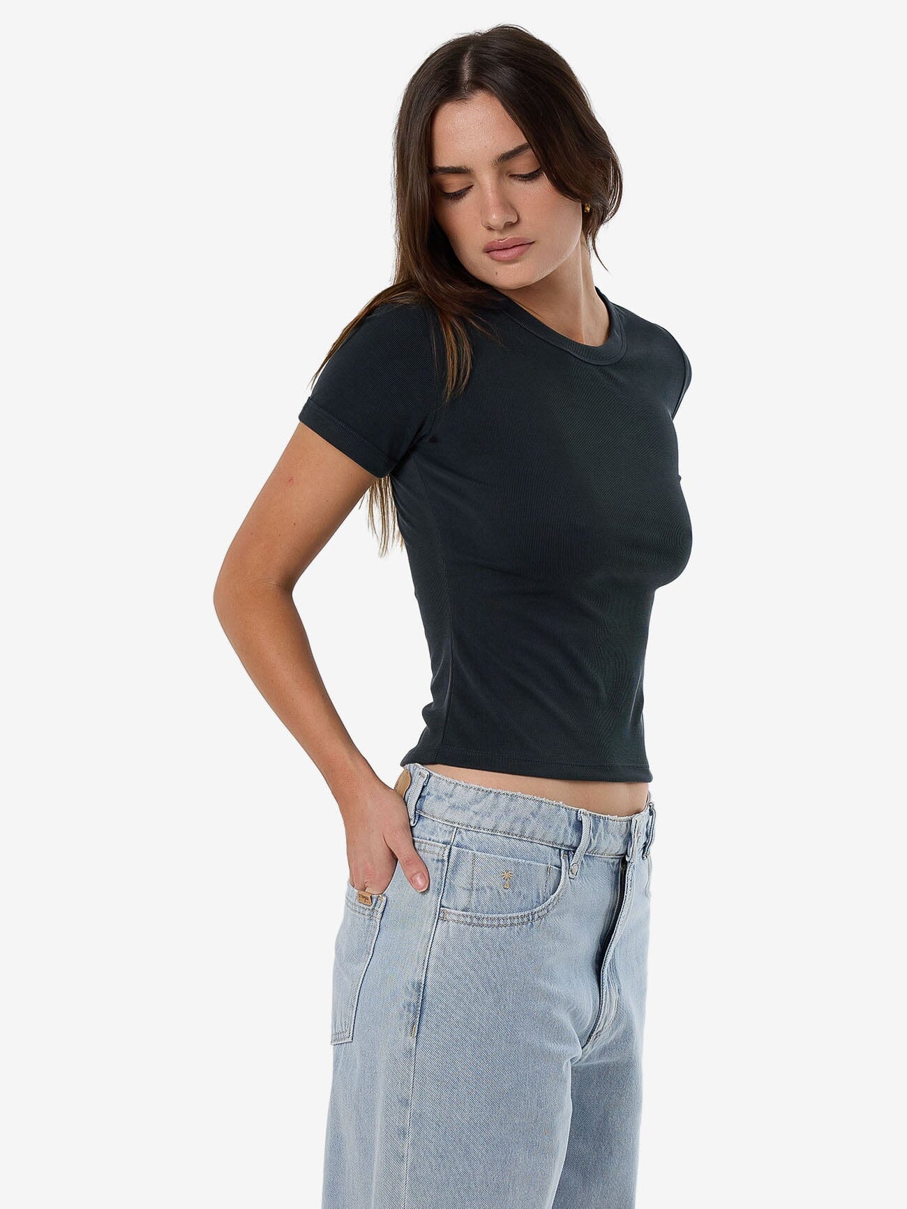 TC Micro Rib Tee - Shadow - Image 6