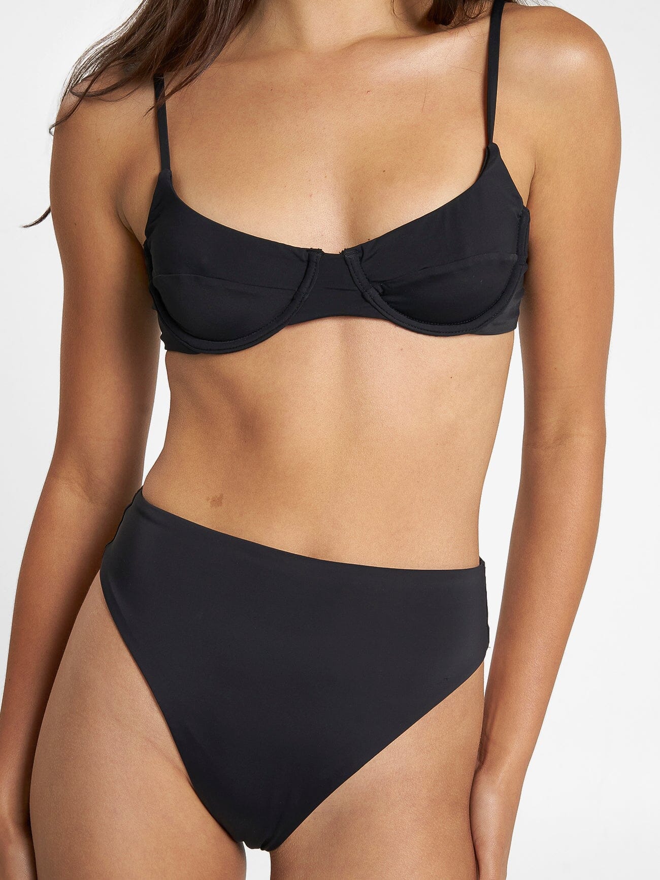 Thrills 90's High Cut Bikini Bottom - Black - Image 6