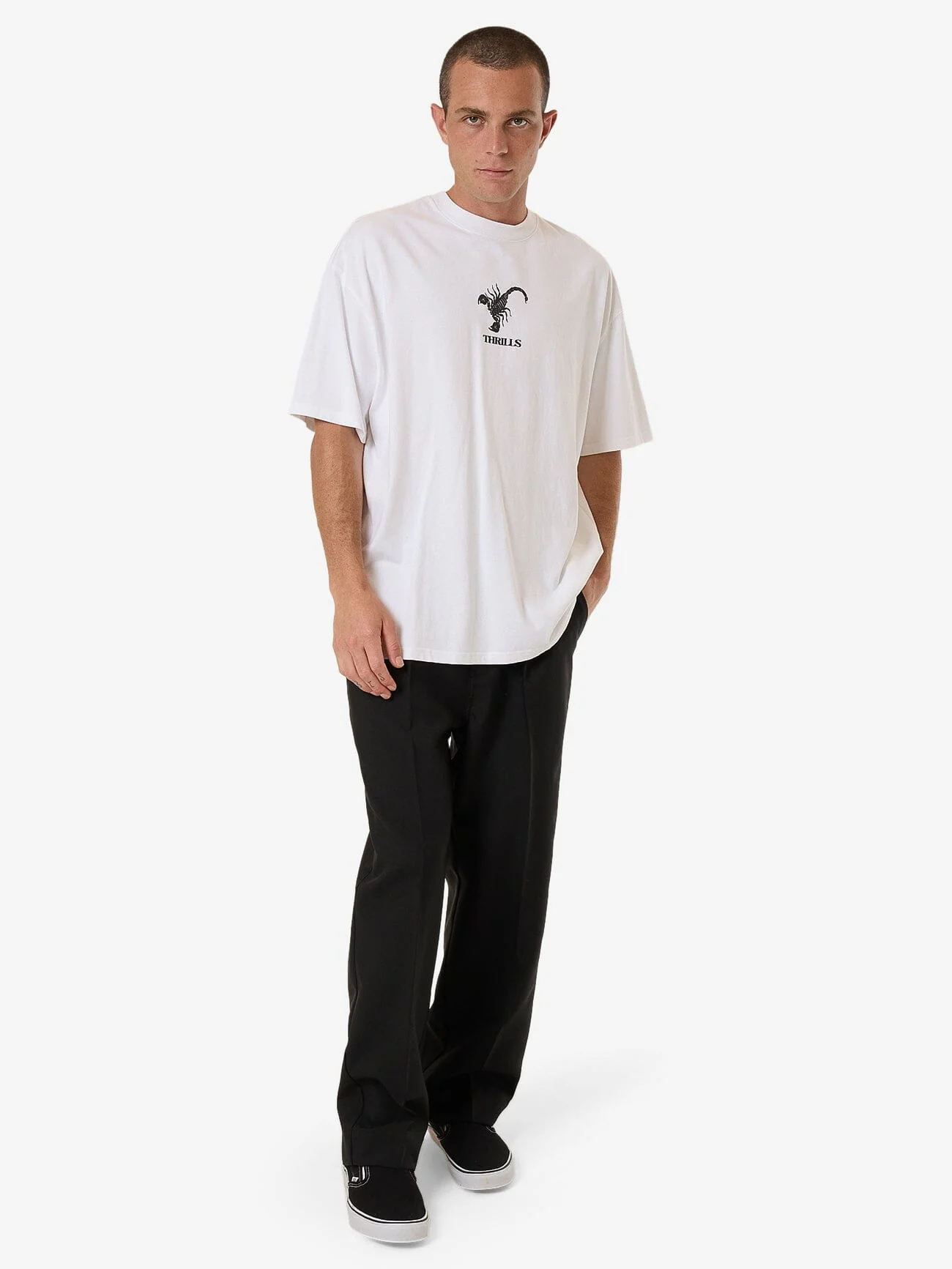 Thrills Energy Box Fit Oversize Tee - White - Image 4