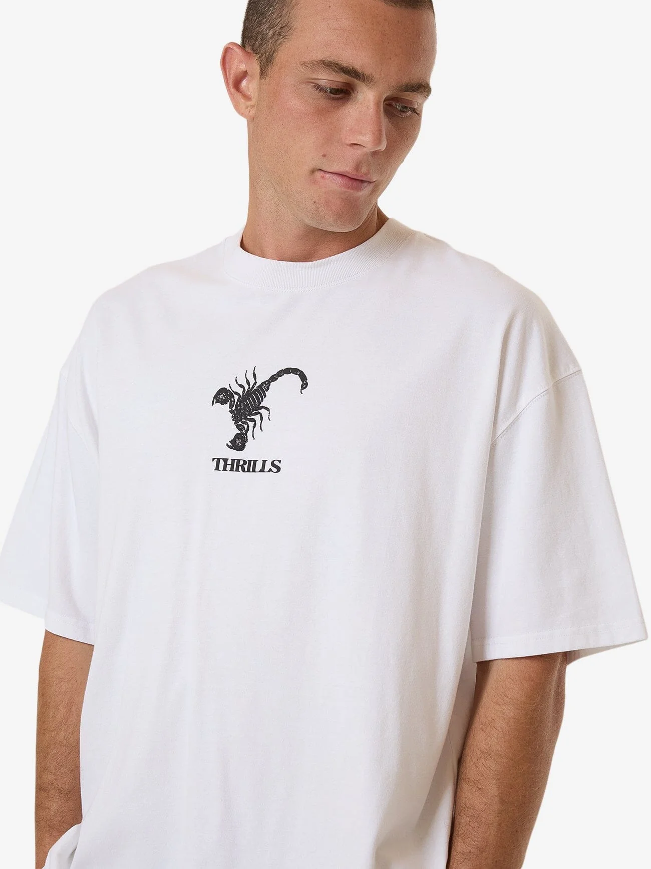 Thrills Energy Box Fit Oversize Tee - White - Image 5