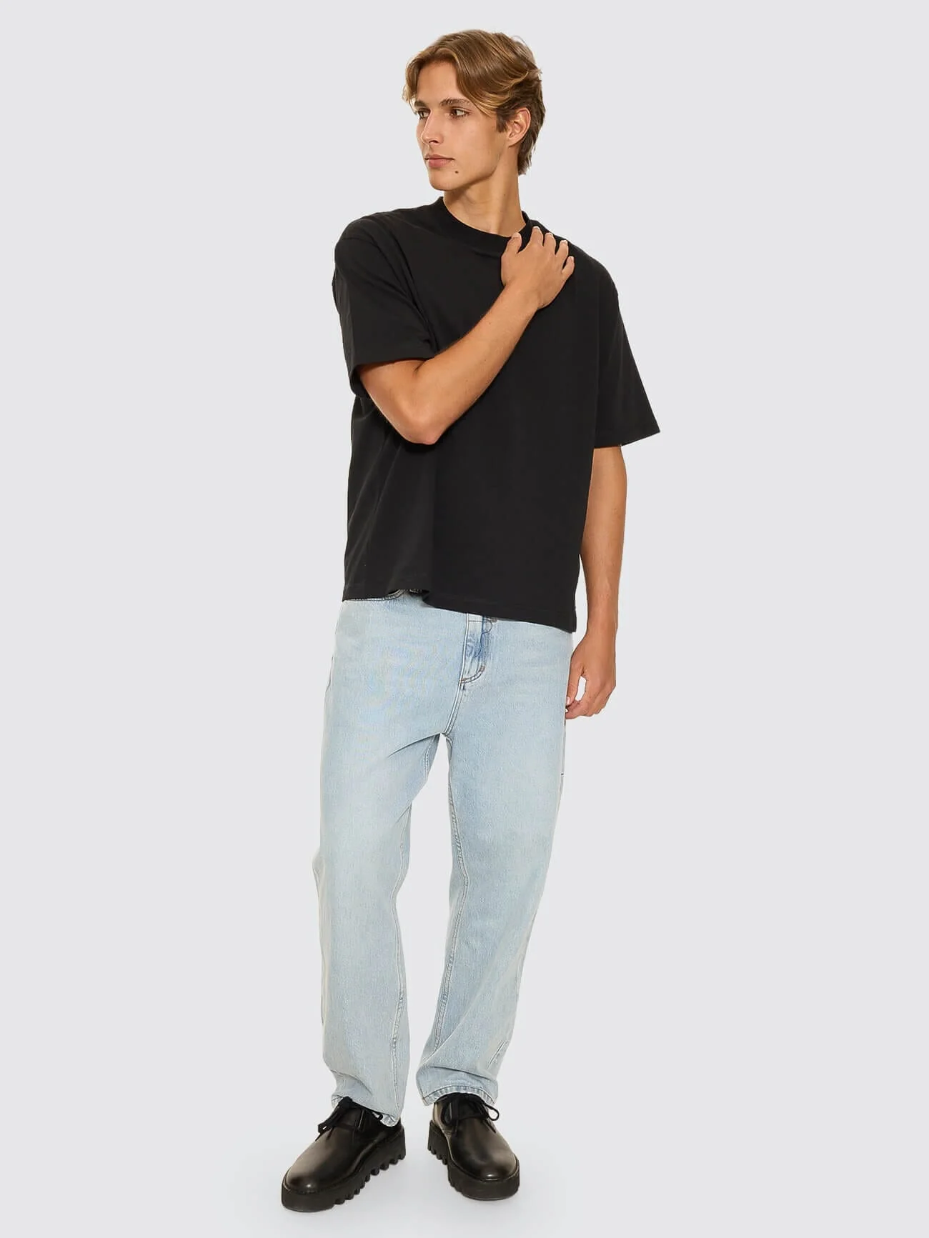Thrills Military Box Fit Oversized Cropped Tee - Black - Image 6