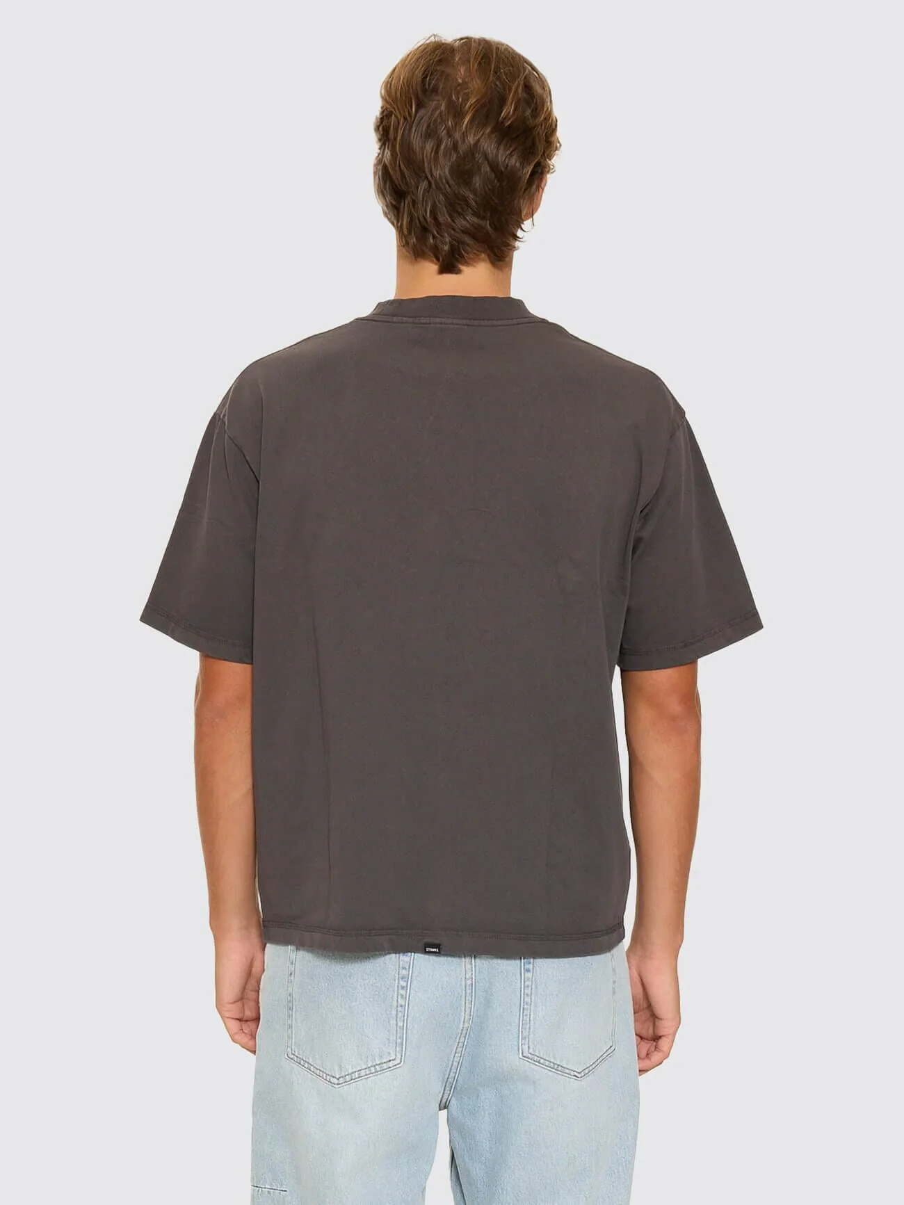 Thrills Military Box Fit Oversized Cropped Tee - Dark Charcoal - Image 3