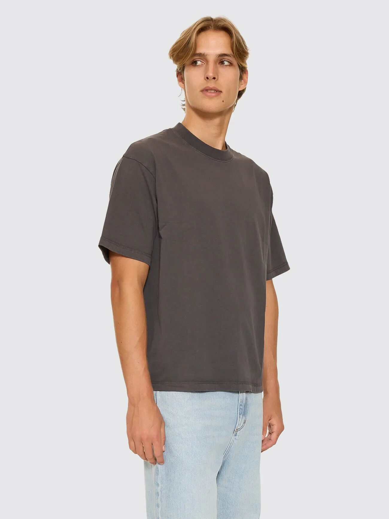 Thrills Military Box Fit Oversized Cropped Tee - Dark Charcoal - Image 4