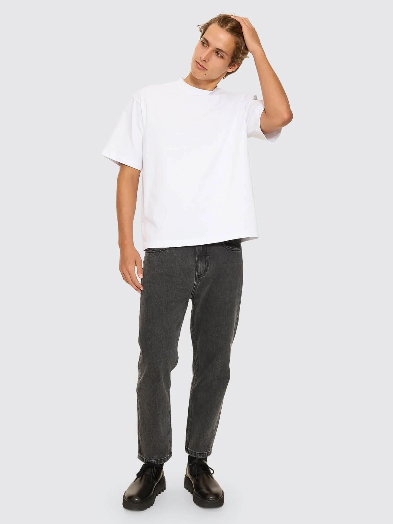 Thrills Military Box Fit Oversized Cropped Tee - White - Image 4