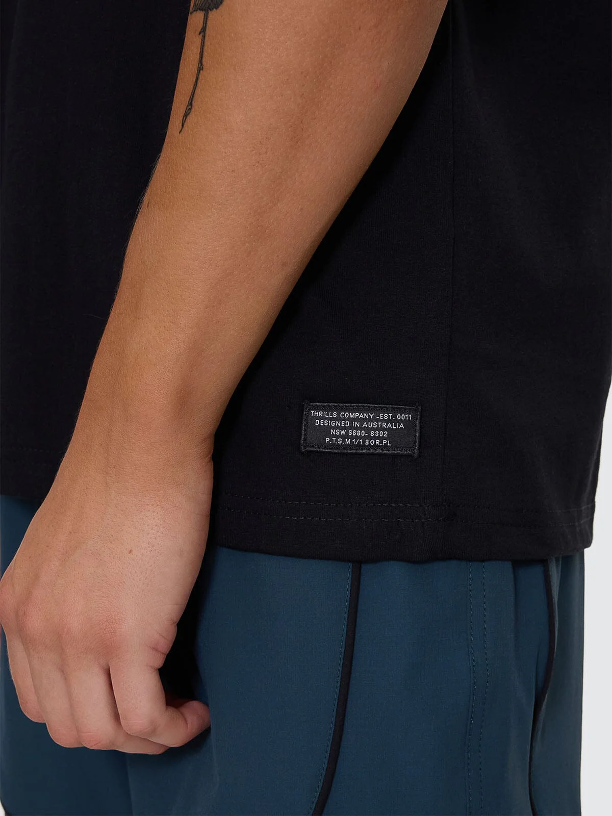 Thrills Military Oversize Fit Tee - Black - Image 3