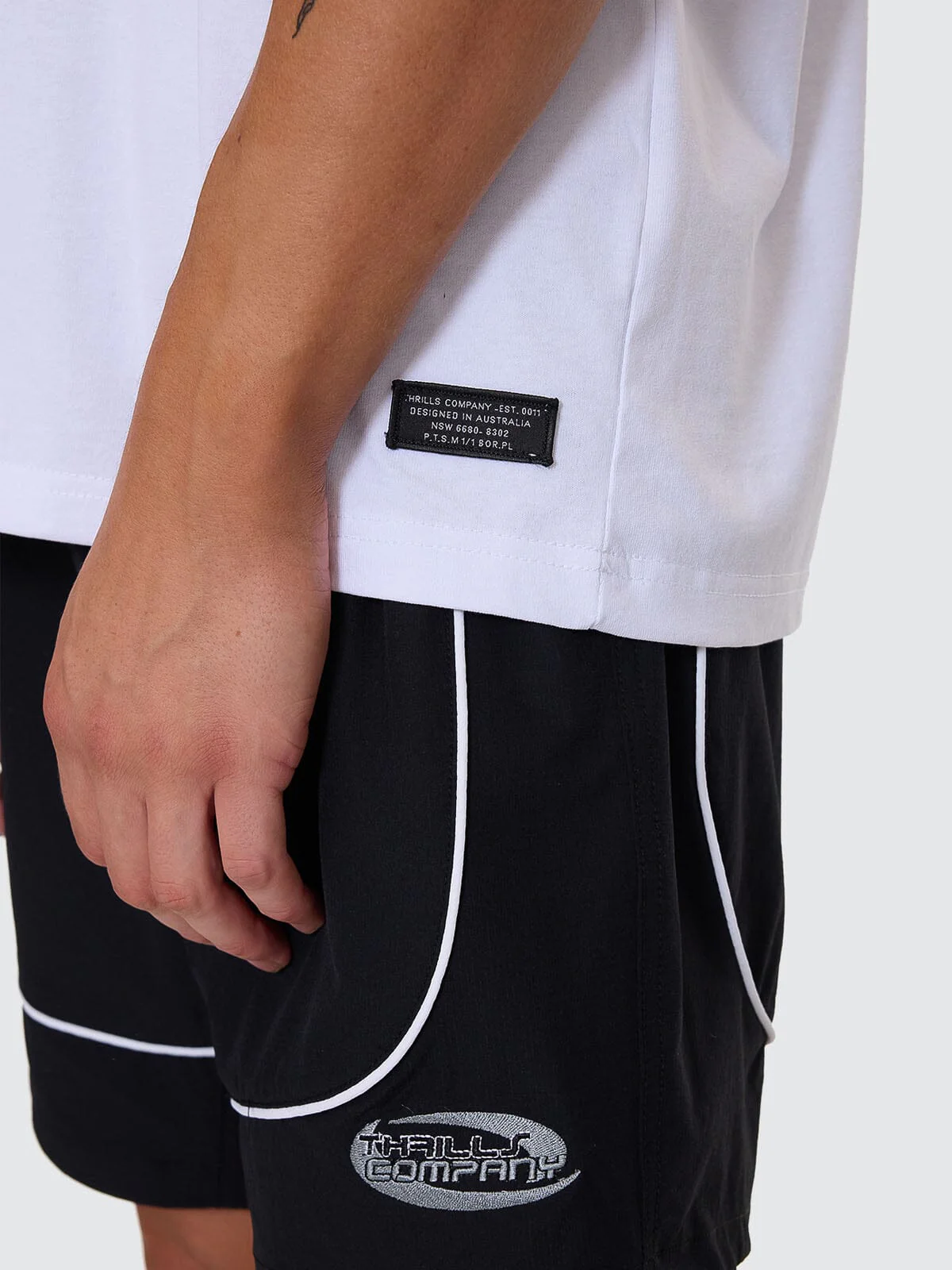 Thrills Military Oversize Fit Tee - White - Image 3