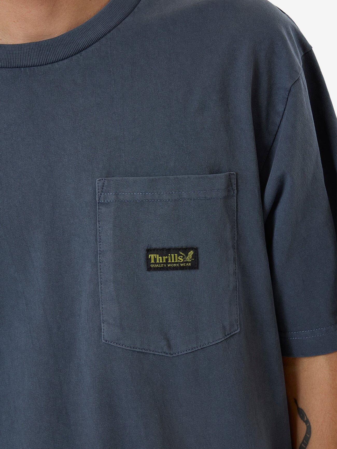 Thrills Union Oversize Fit Pocket Tee - Light Petrol - Image 6
