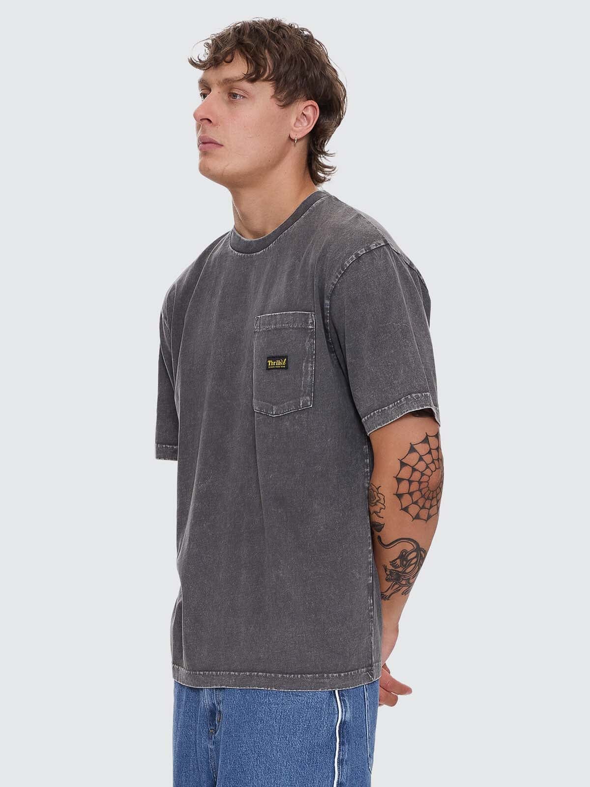 Thrills Union Oversize Pocket Tee - Marble Merch Black - Image 4