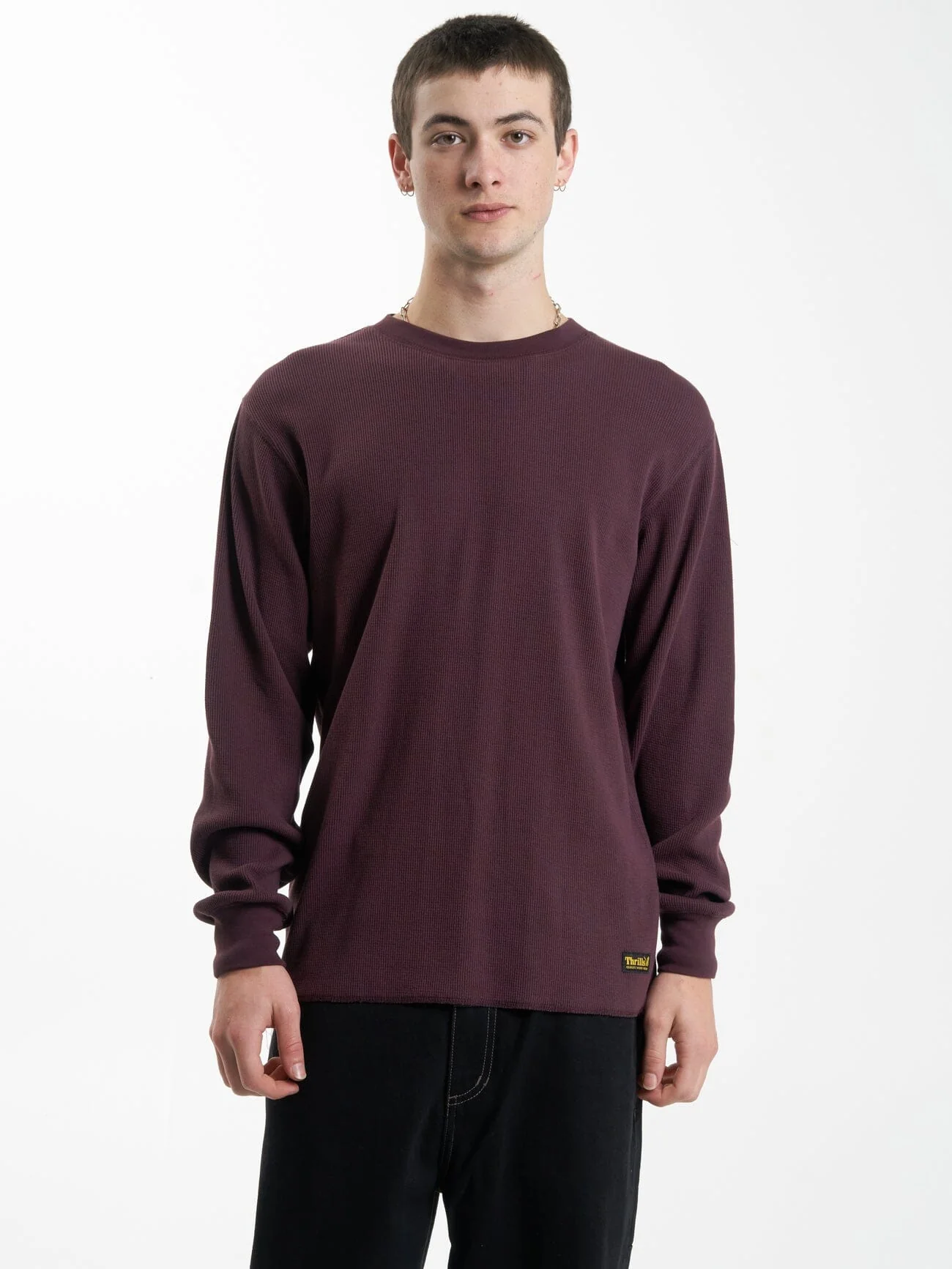 Thrills Union Waffle Long Sleeve - Wine