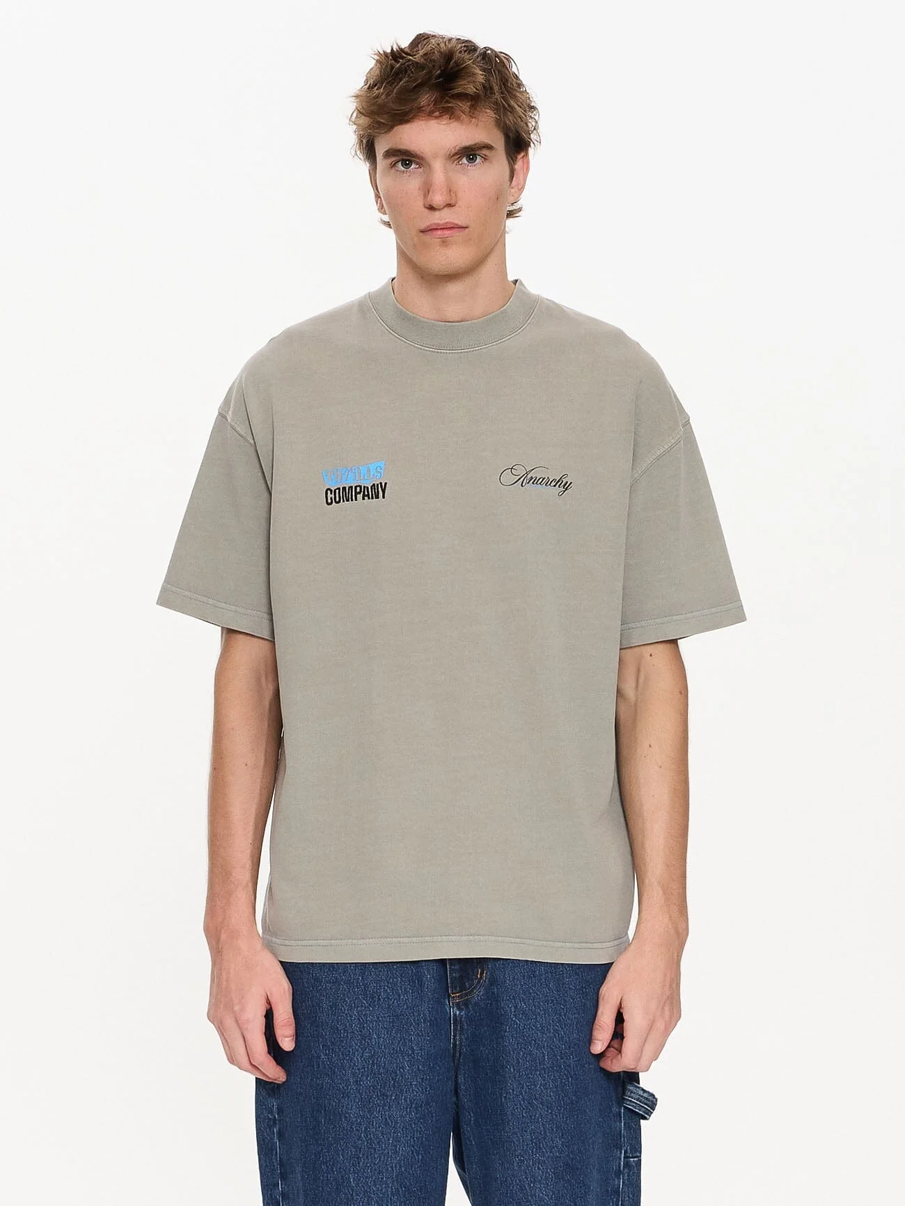 Total Anarchy Box Fit Cropped Tee - Fog