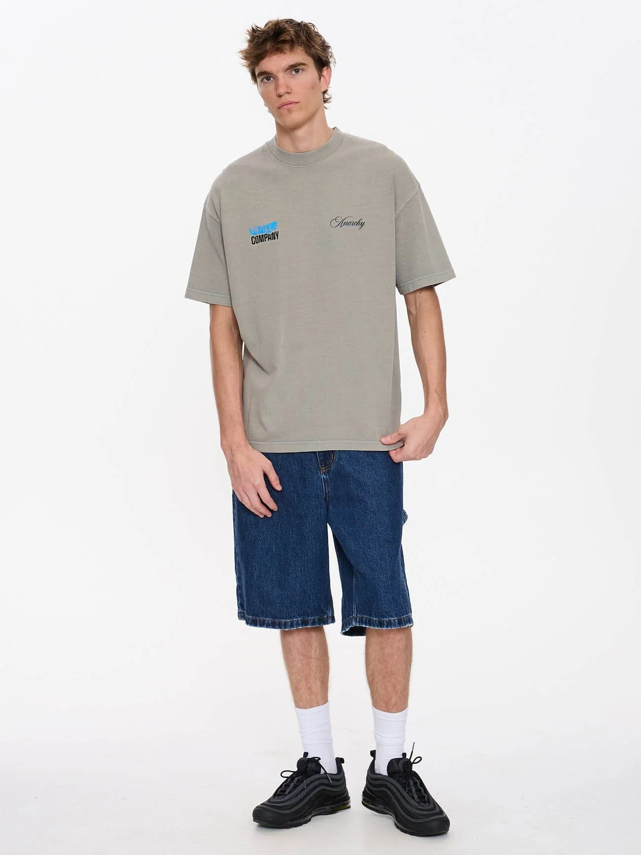 Total Anarchy Box Fit Cropped Tee - Fog - Image 6