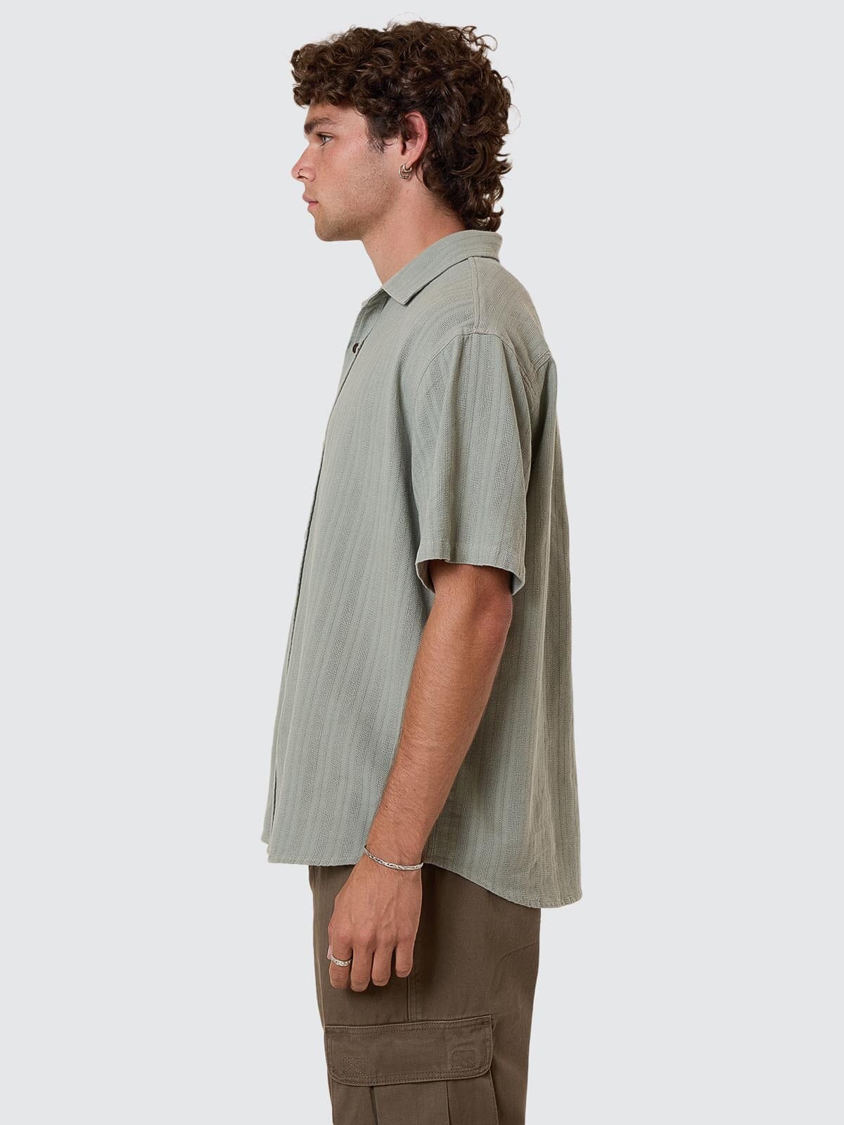 Unhinged Short Sleeve Shirt - Dirty Sage - Image 5