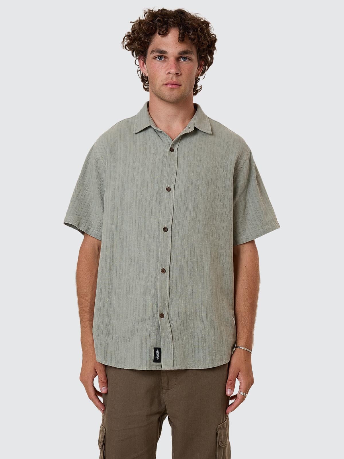 Unhinged Short Sleeve Shirt - Dirty Sage - Image 9