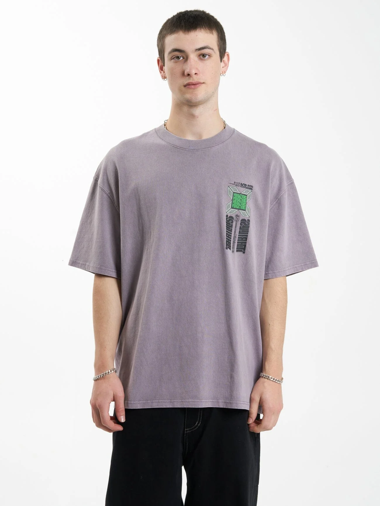 Vibrations Box Fit Oversize Tee - Mineral Gray - Image 2