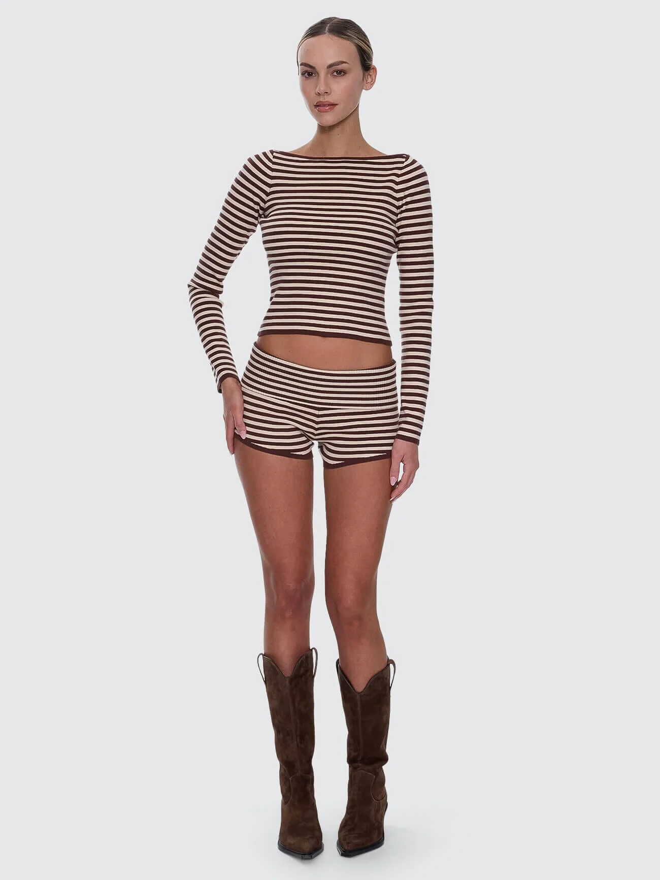 Walker Knit Long Sleeve Top - Butter Cream Stripe - Image 4
