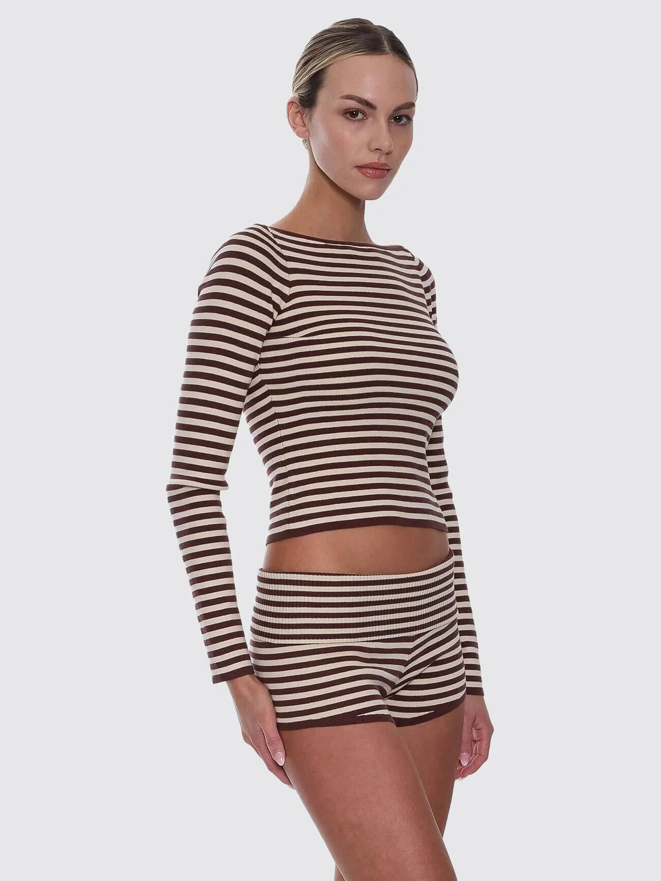 Walker Knit Long Sleeve Top - Butter Cream Stripe - Image 7