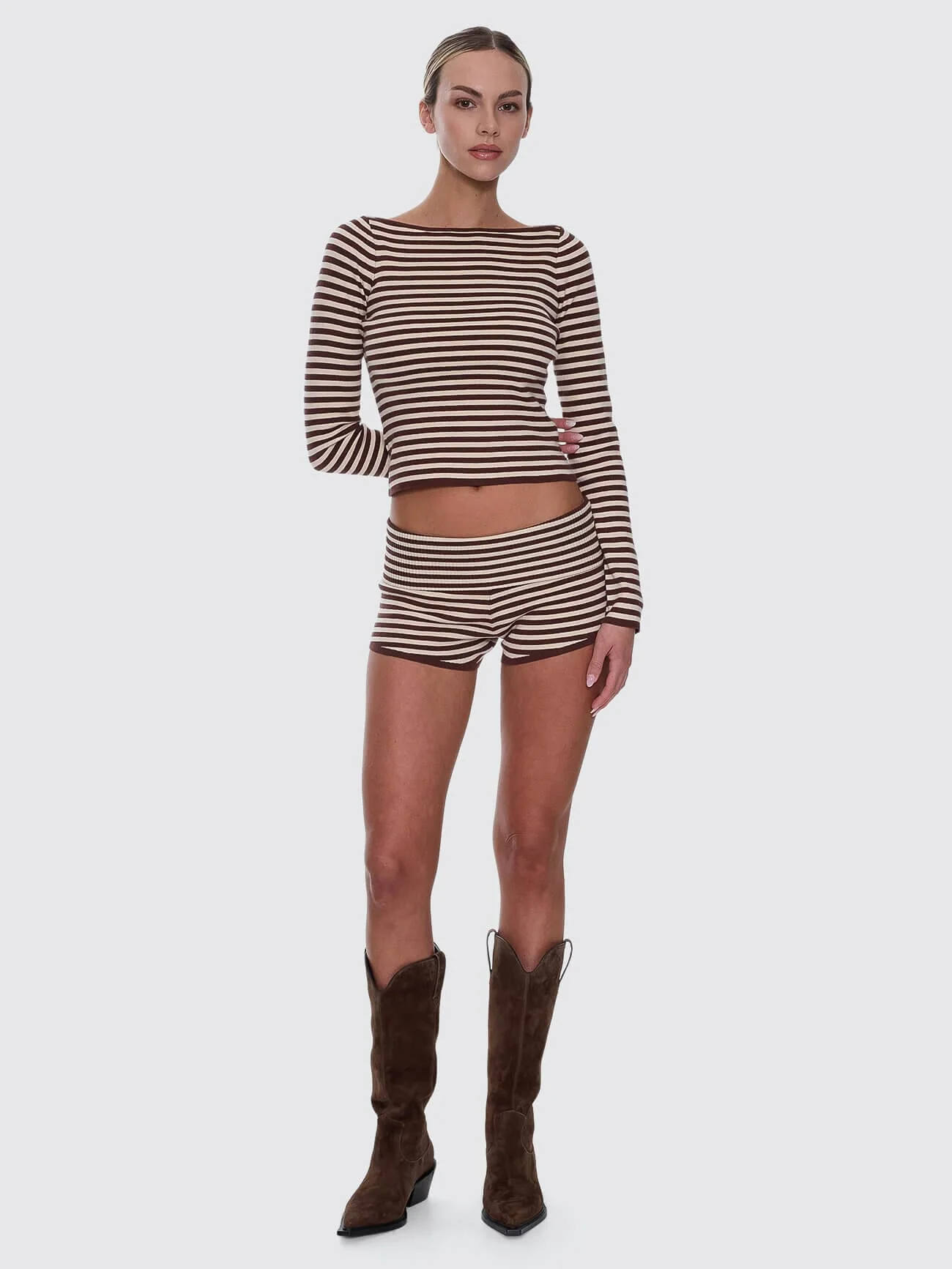 Walker Knit Long Sleeve Top - Butter Cream Stripe - Image 8