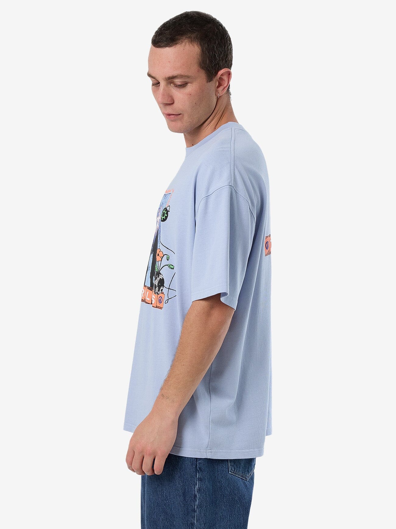 What's Really Going On Box Fit Oversize Tee - Skyway - Image 3