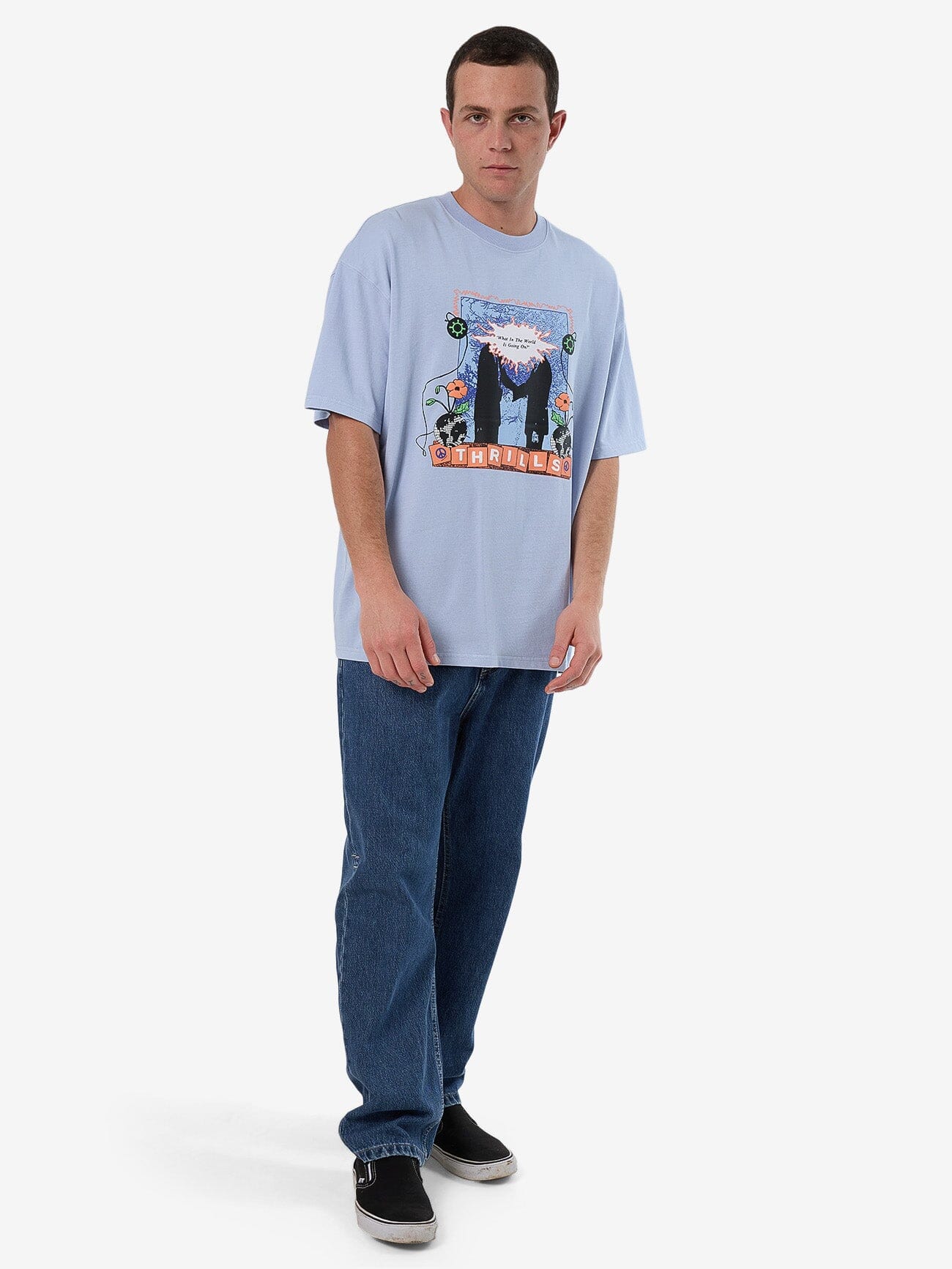 What's Really Going On Box Fit Oversize Tee - Skyway - Image 5