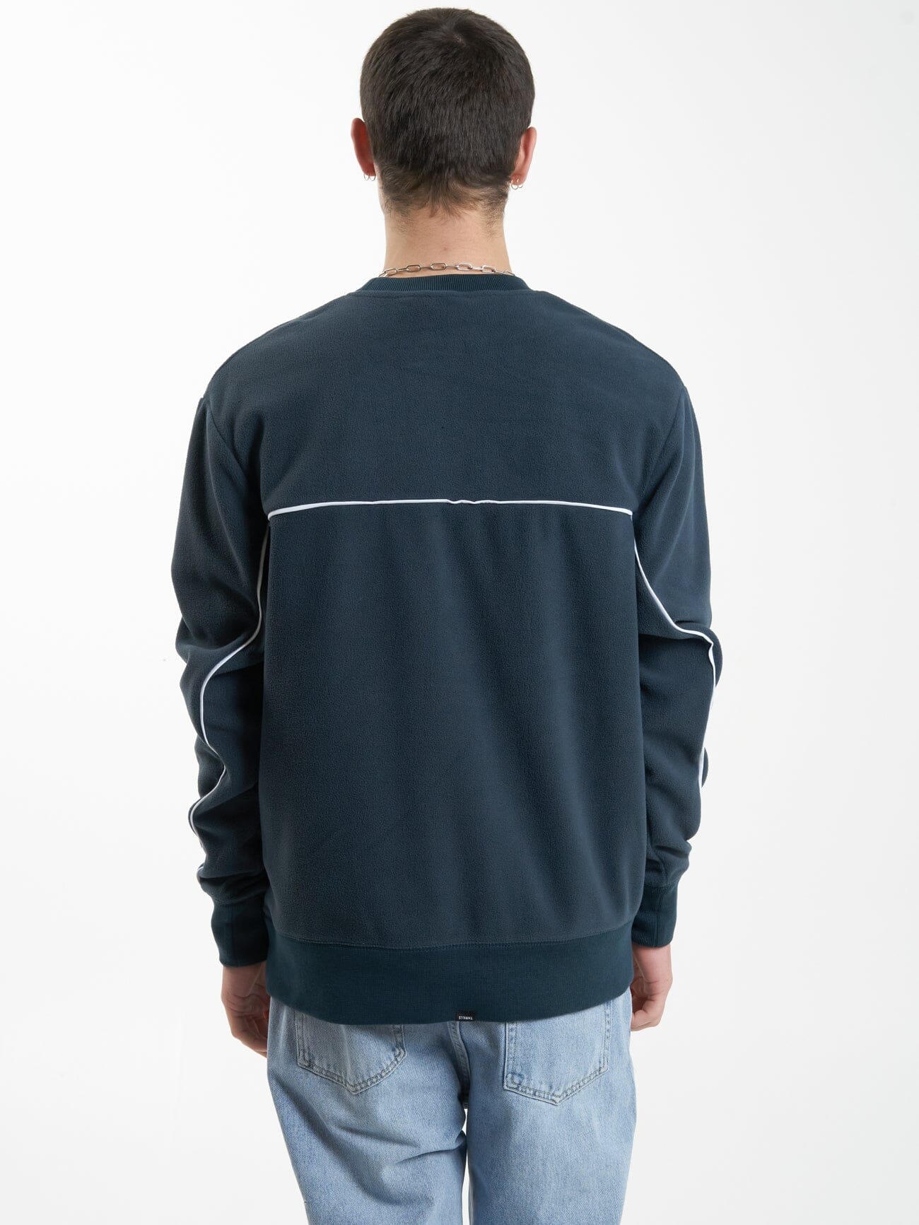 Wisdom Oversize Polar Fleece Crew - Petrol - Image 2